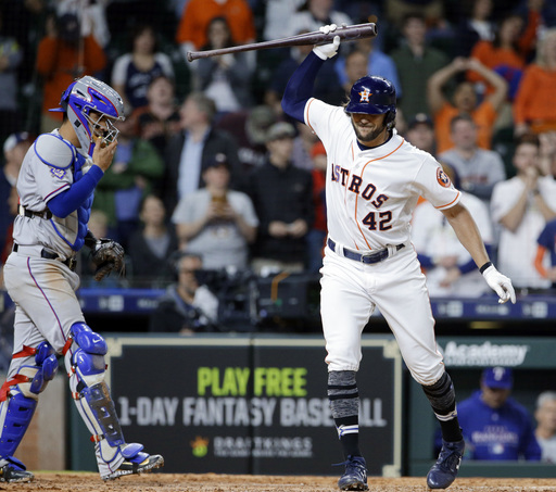 Colon perfect into 8th, Rangers beat Astros 3-1 in 10