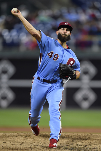 Arrieta Ks 10, allows 1 hit in 7 innings in Phillies win