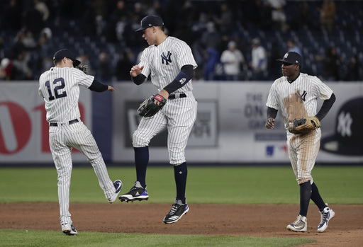 Judge homers, Robertson escapes jam to lift Yanks over Jays