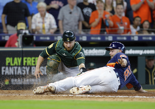 Cole strikes out 12, Astros capitalize on errors to beat A’s