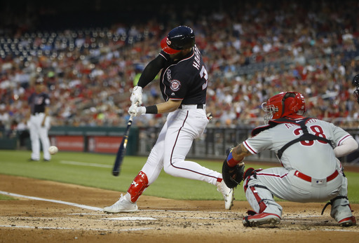 Bryce Harper hit two more homers from the leadoff spot