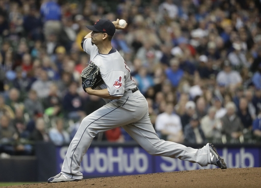 Carrasco fans 14, goes distance as Indians down Brewers 6-2