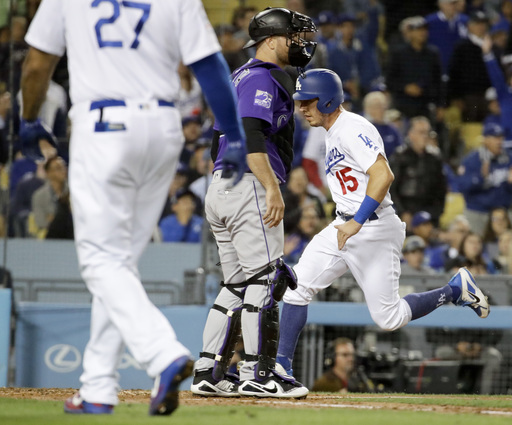 Maeda allows 2 hits in 6 2/3 innings, Dodgers beat Rox 3-0