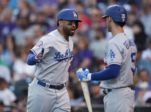 Pederson homers twice, Dodgers use big 7th to rout Rox 12-4