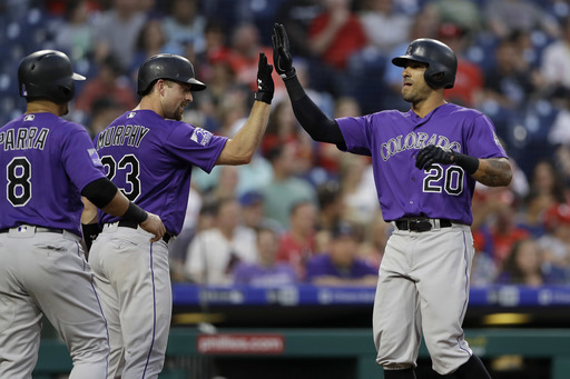 Desmond, Anderson help Rockies beat Phillies 7-2, end slide