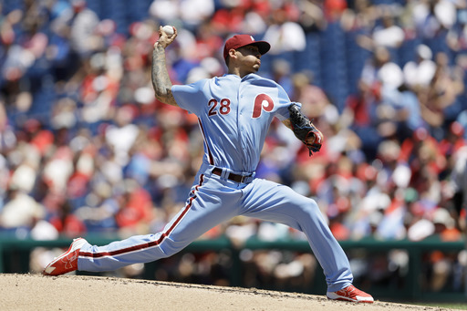 Velasquez takes no-hitter into 7th, Phillies top Rockies 9-3