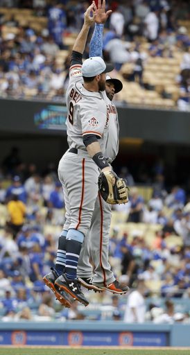 Hundey, Belt homer to lift Giants to 4-1 win over Dodgers