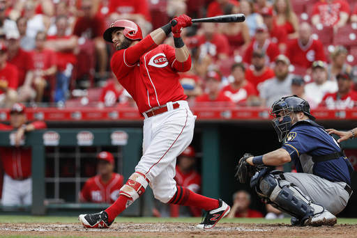 Peraza hits Reds’ latest grand slam in 8-2 win over Brewers