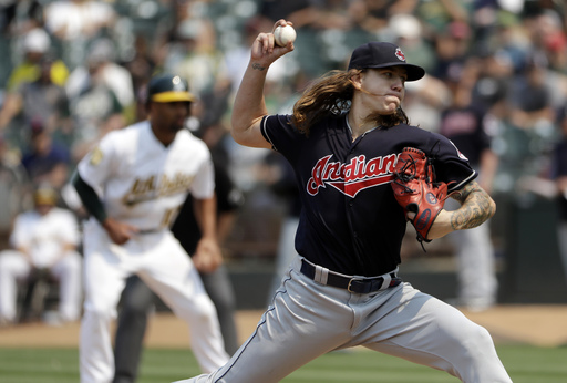 Indians hit 11 doubles, 2 HRs in 15-3 romp over Athletics