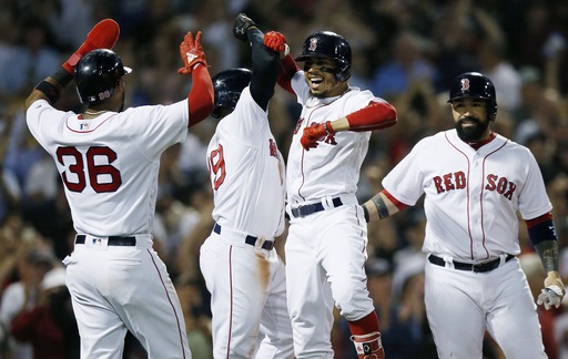 Betts’ slam leads Red Sox past Blue Jays 6-4 for 10th in row