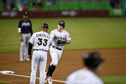 Chen scores 1st run of career to help Miami beat Braves 9-3