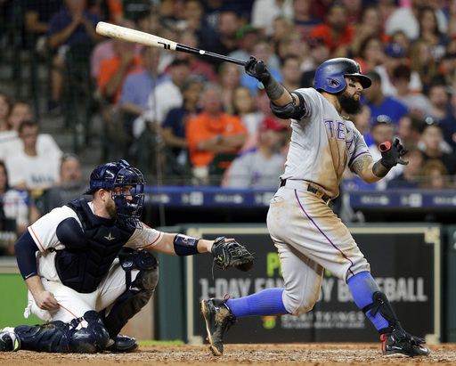 Odor hits two home runs, Rangers beat Astros 7-3
