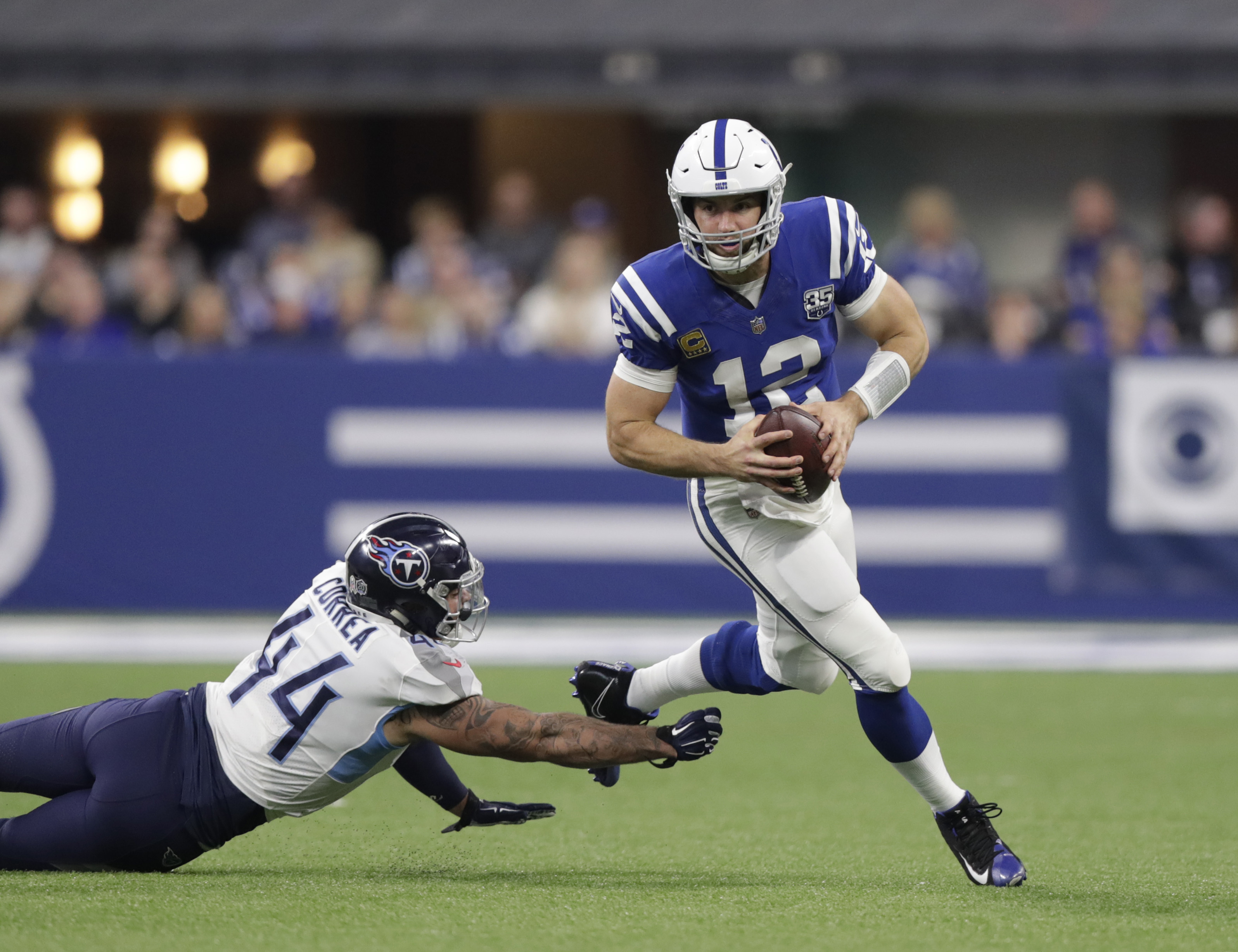 Luck keeps record perfect against Titans with 38-10 victory