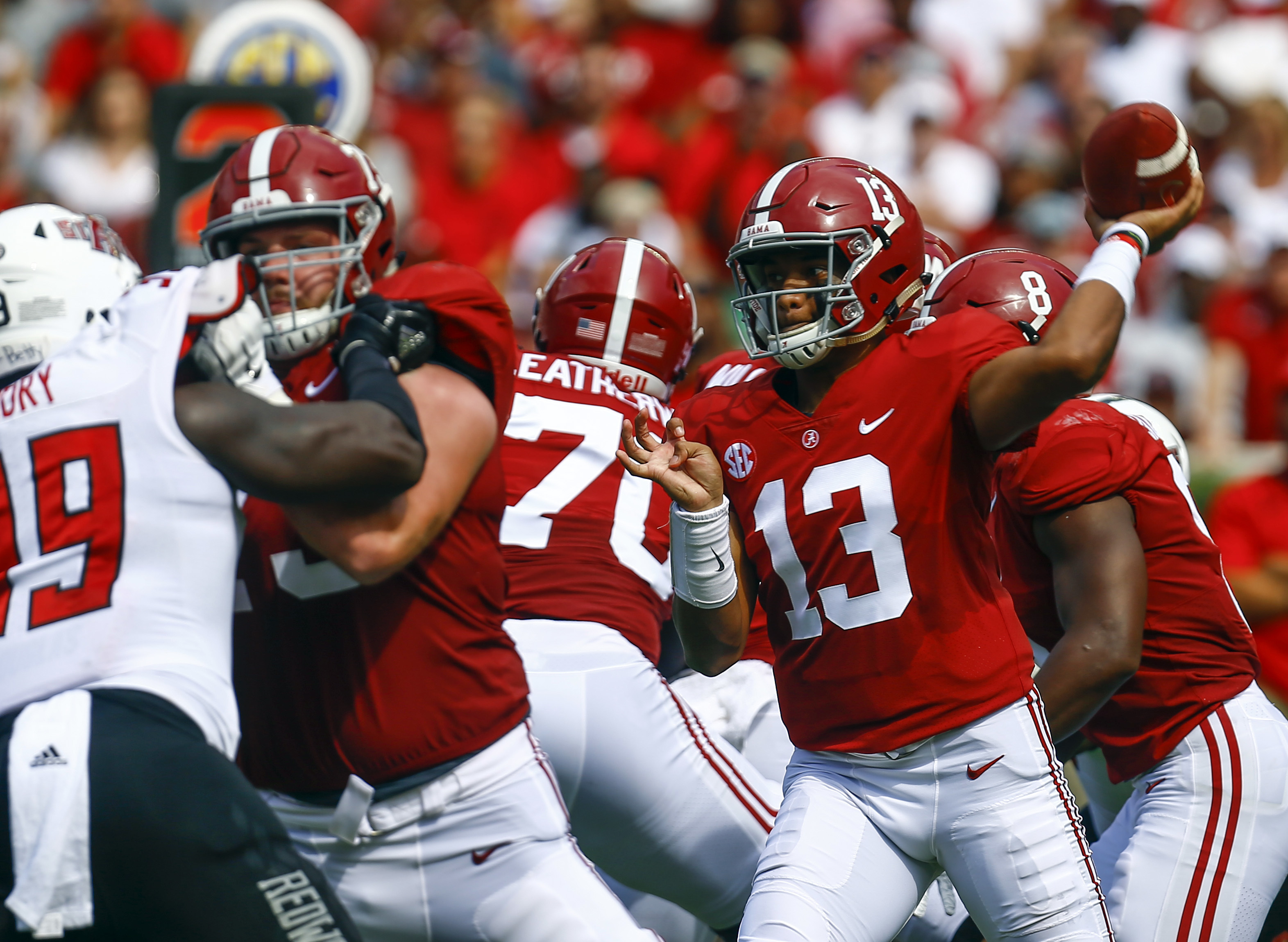 Tagovailoa, No. 1 Alabama blow out Arkansas State , 57-7