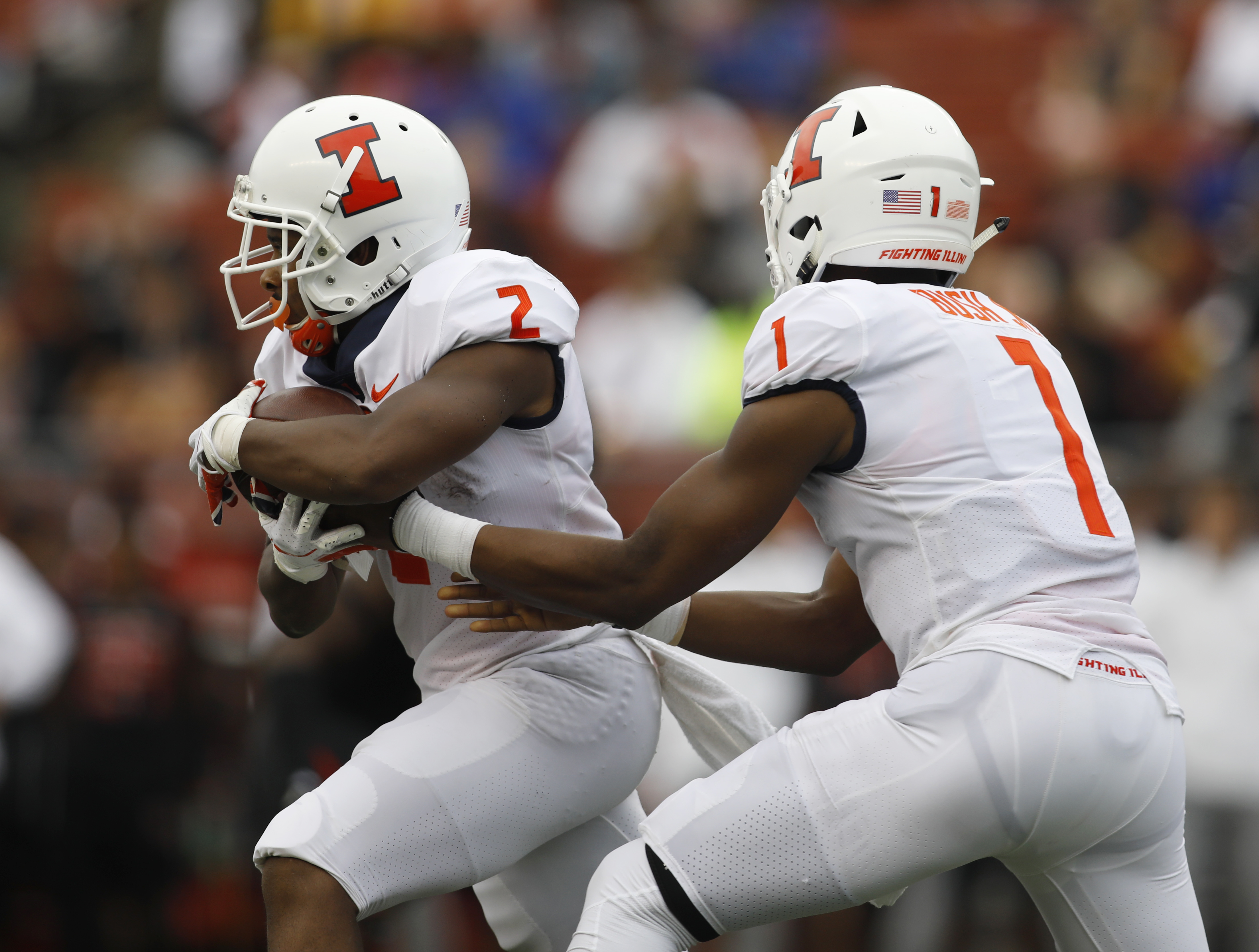 AJ Bush runs for 2 TDs, passes for another, Illinois wins