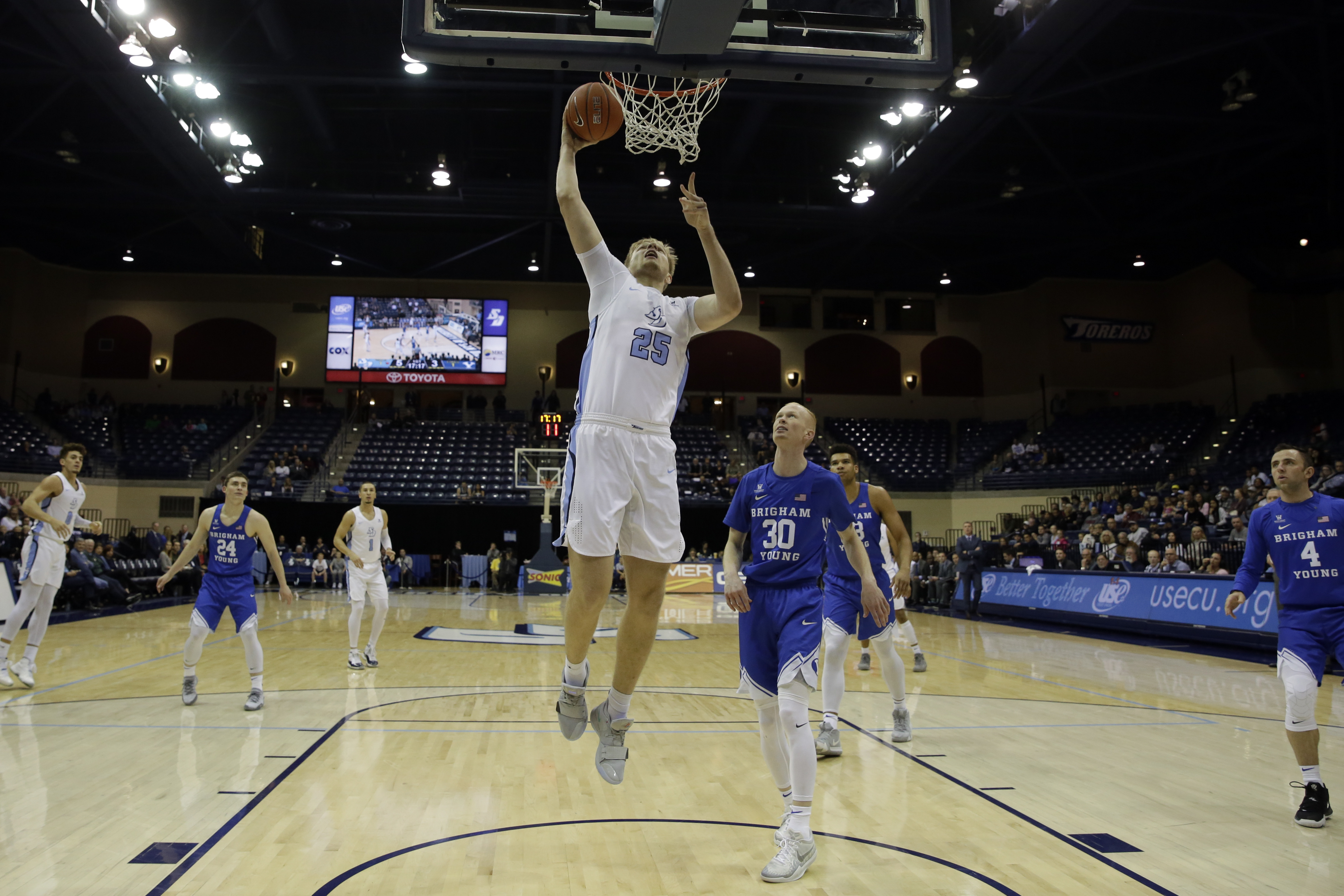 Haws has career-high 35 to lead BYU over USD, 88-82