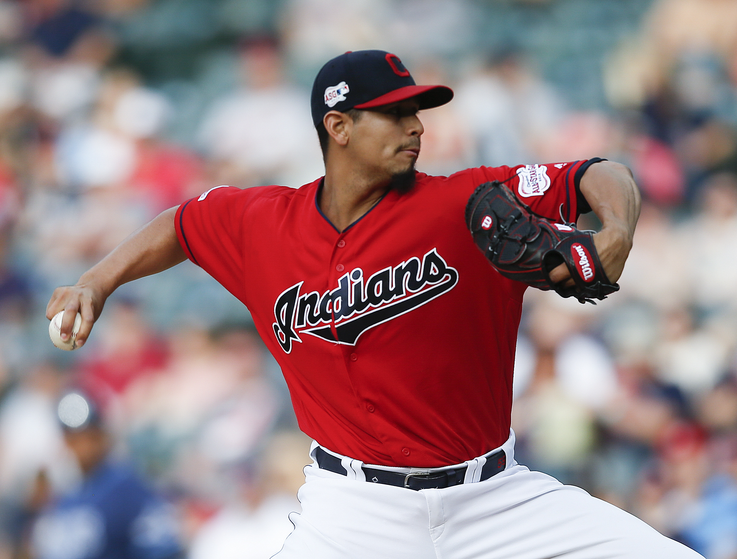 Indians' Carrasco pitches for 1st time since cancer finding