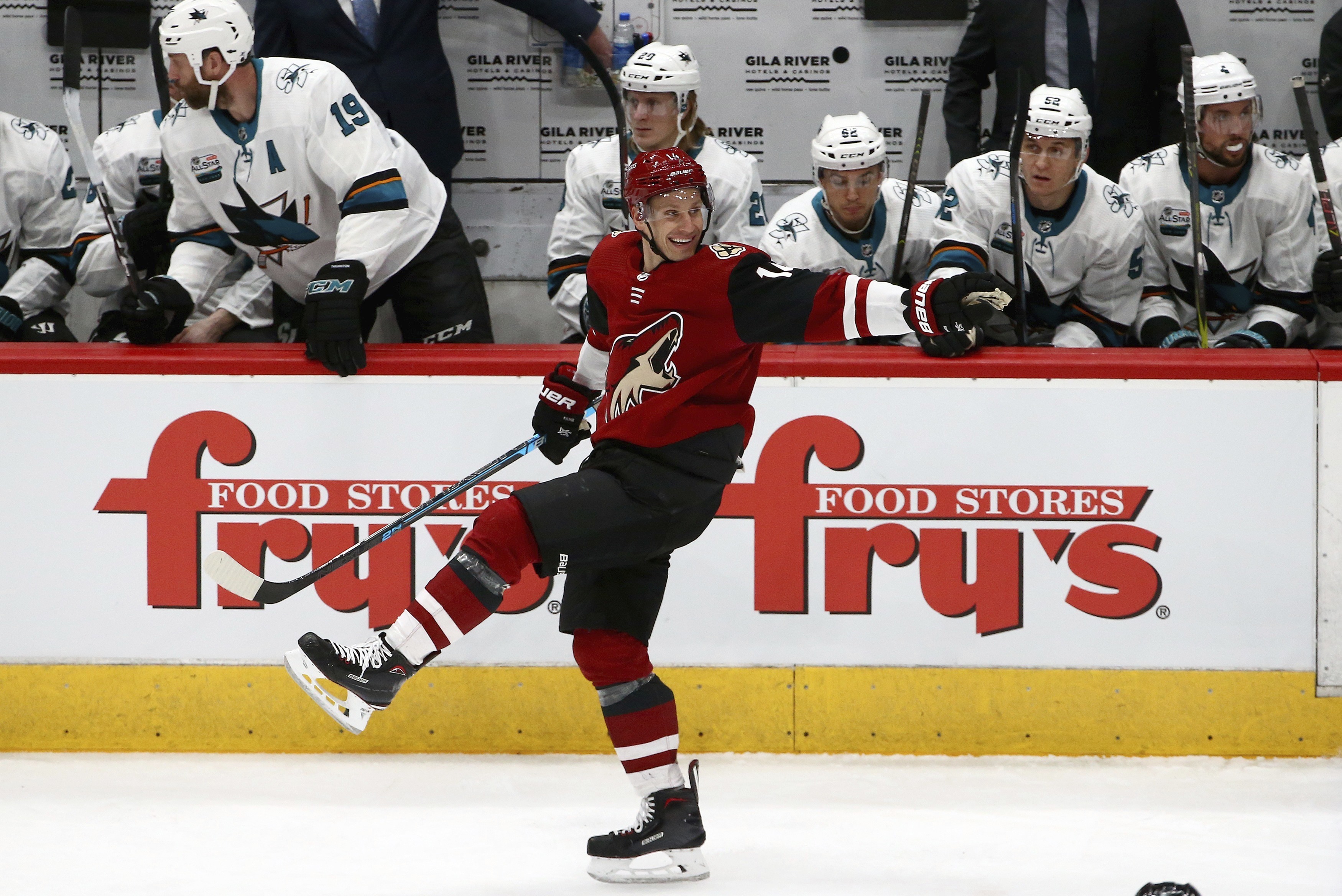 Coyotes win 6-3 to stop Sharks’ 7-game streak