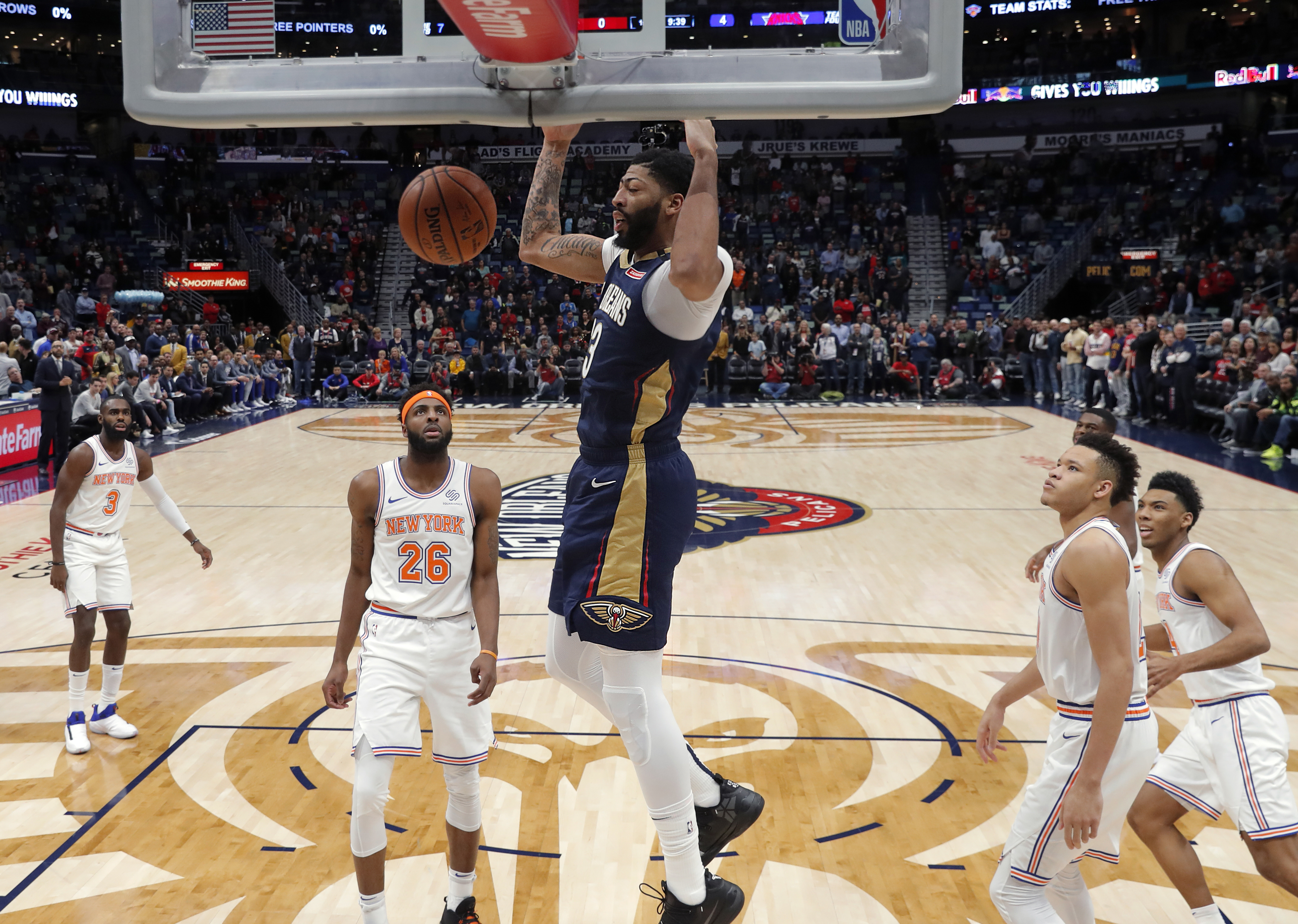 Davis scores 43 points, Pelicans tally to beat Knicks