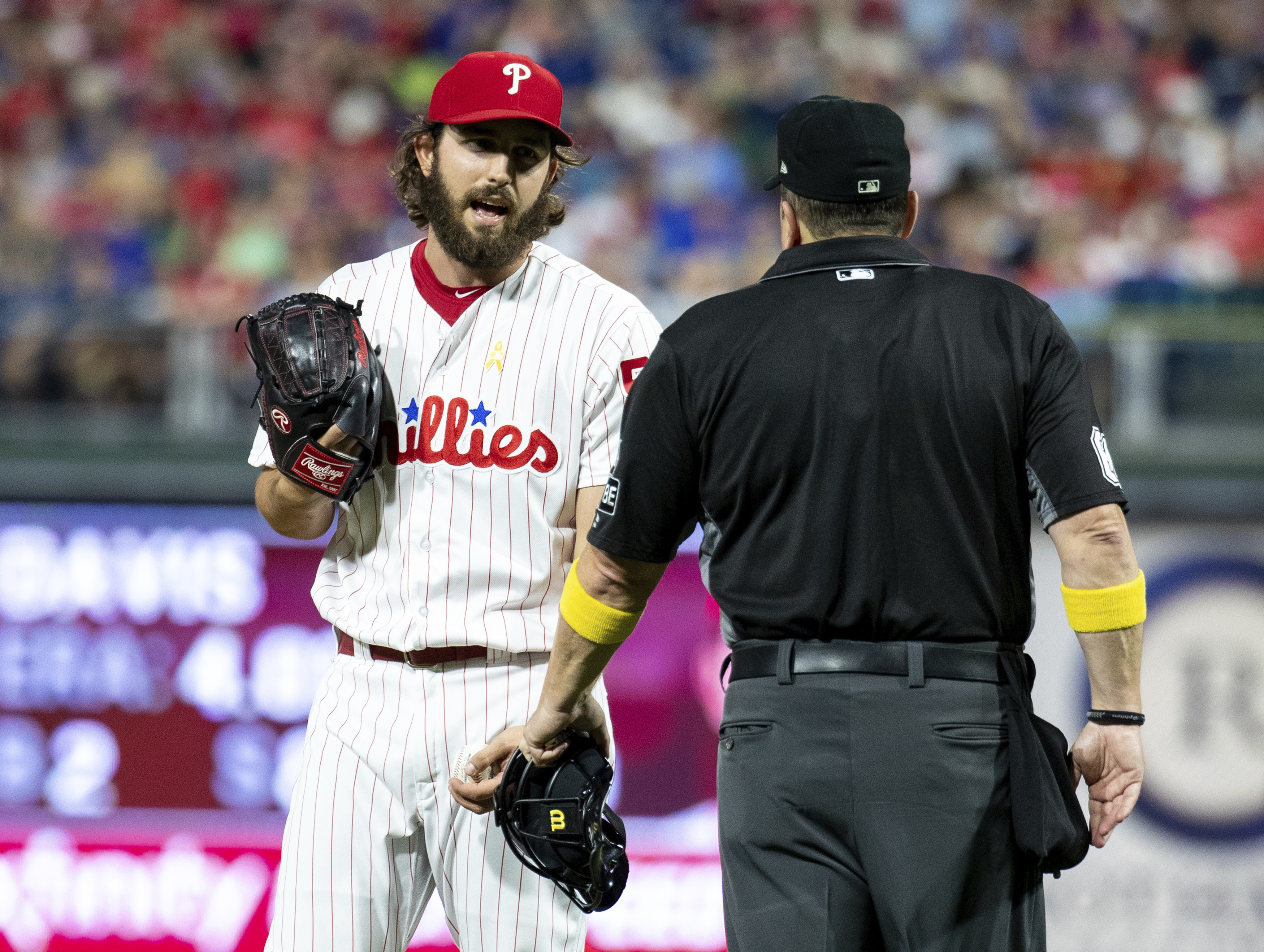 Umpire confiscates Phillies pitcher’s cheat sheet