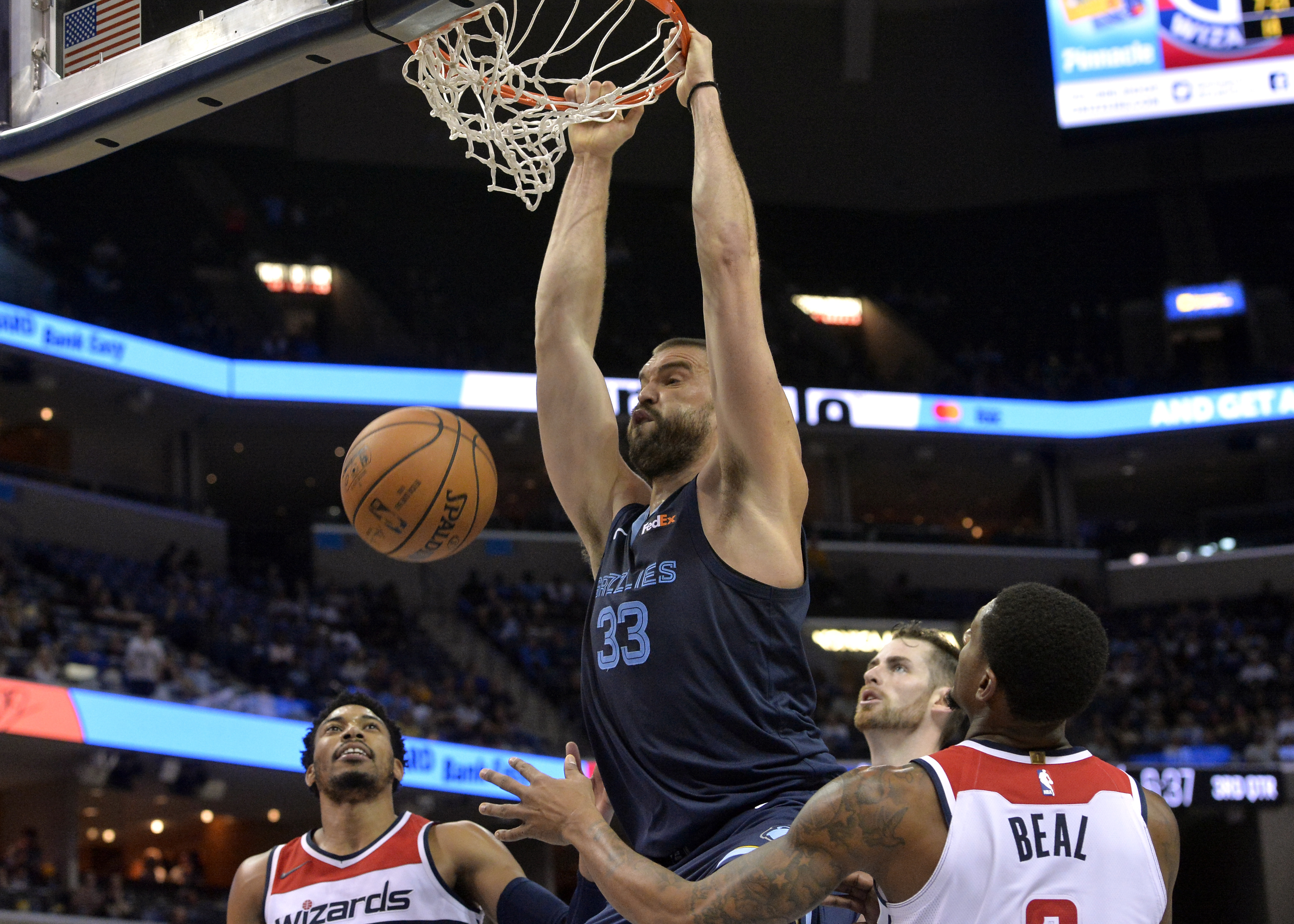 Temple, Gasol, Conley lead Grizzlies past Wizards 107-95