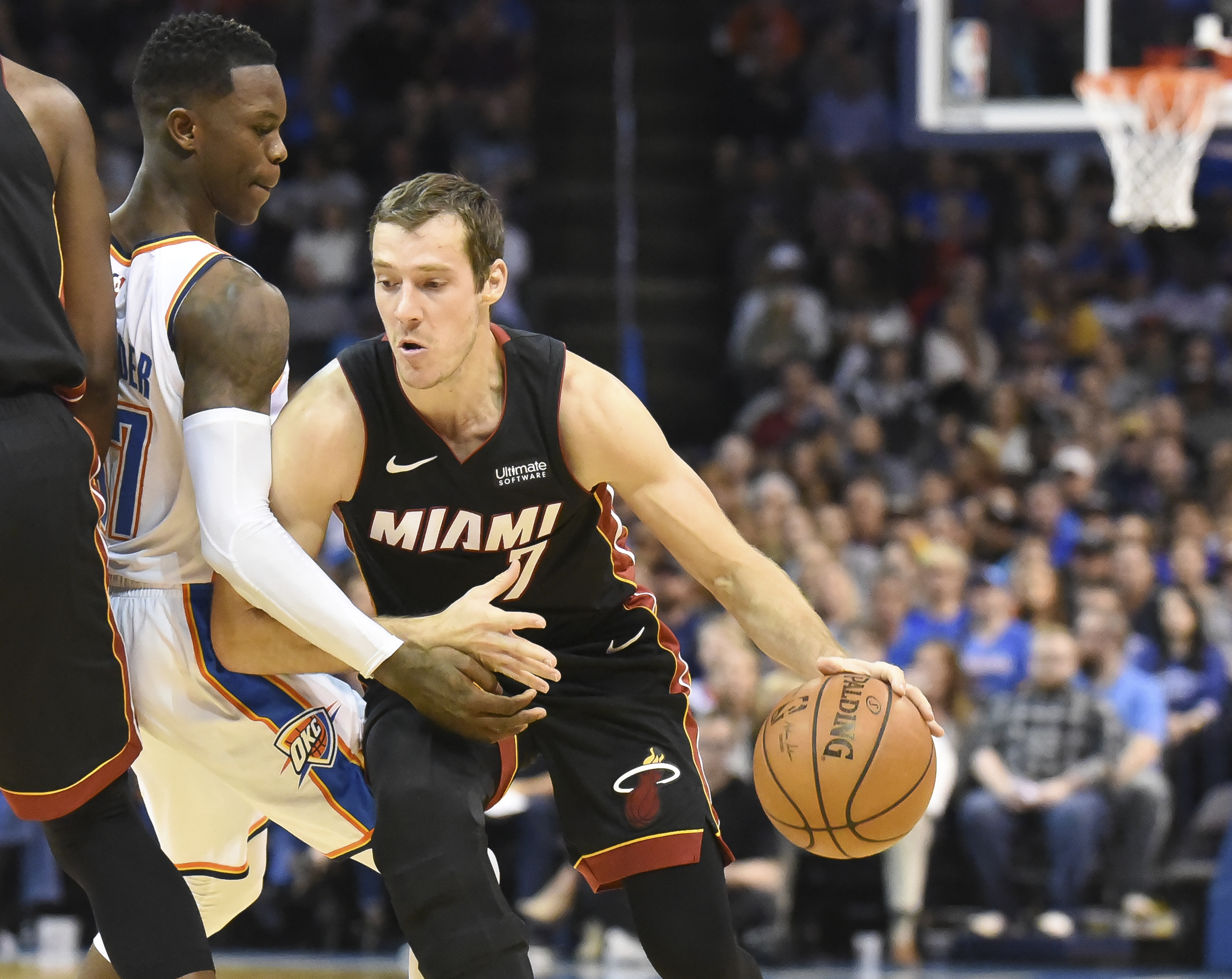 Dragic, Wade lead Heat past Westbrook-less Thunder, 116-107