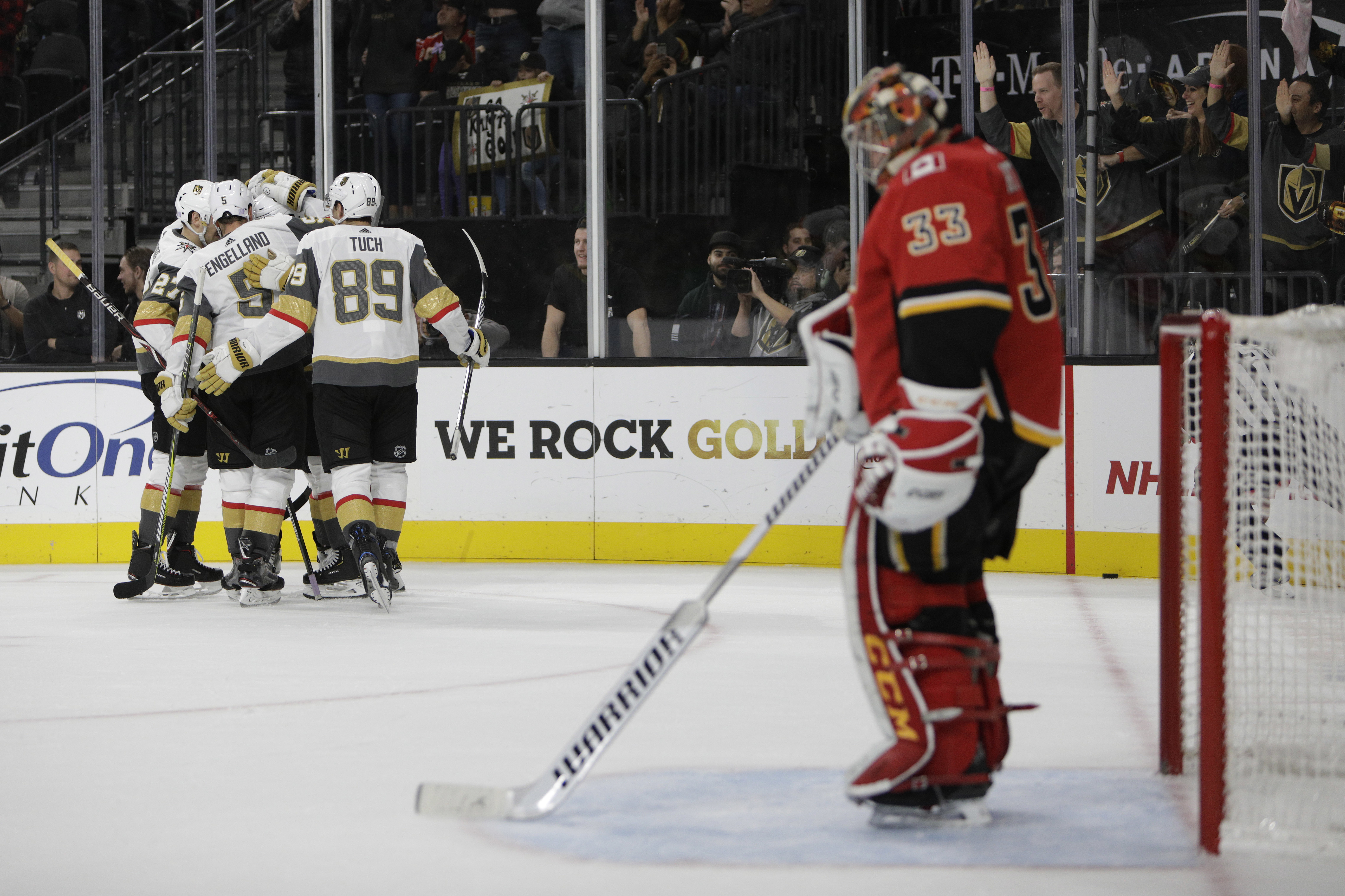 Tuch, Fleury help Golden Knights beat Flames 2-0