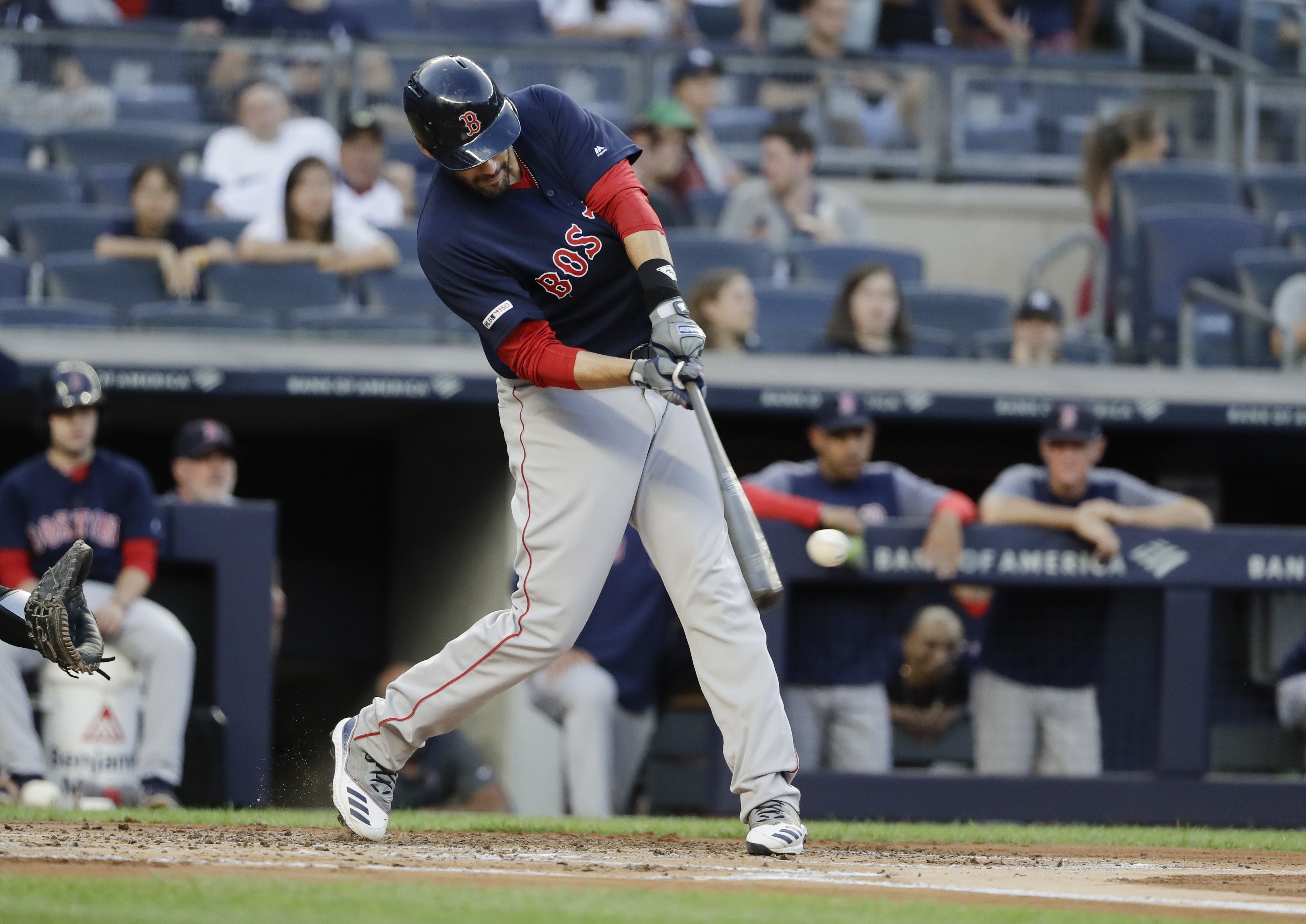 Red Sox slugger Martinez scratched with back tightness
