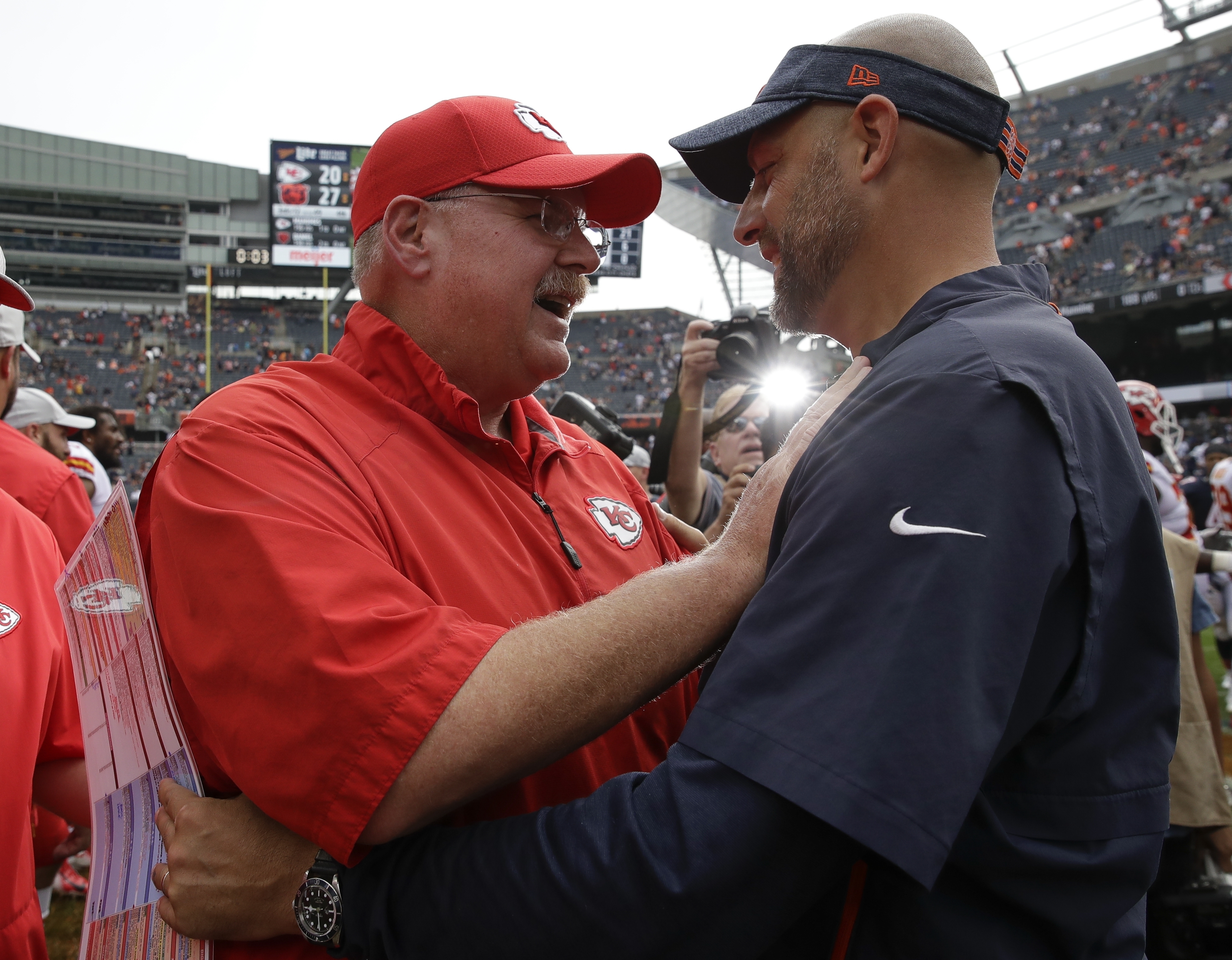 Bears coach Nagy gets best of mentor, Chiefs coach Reid