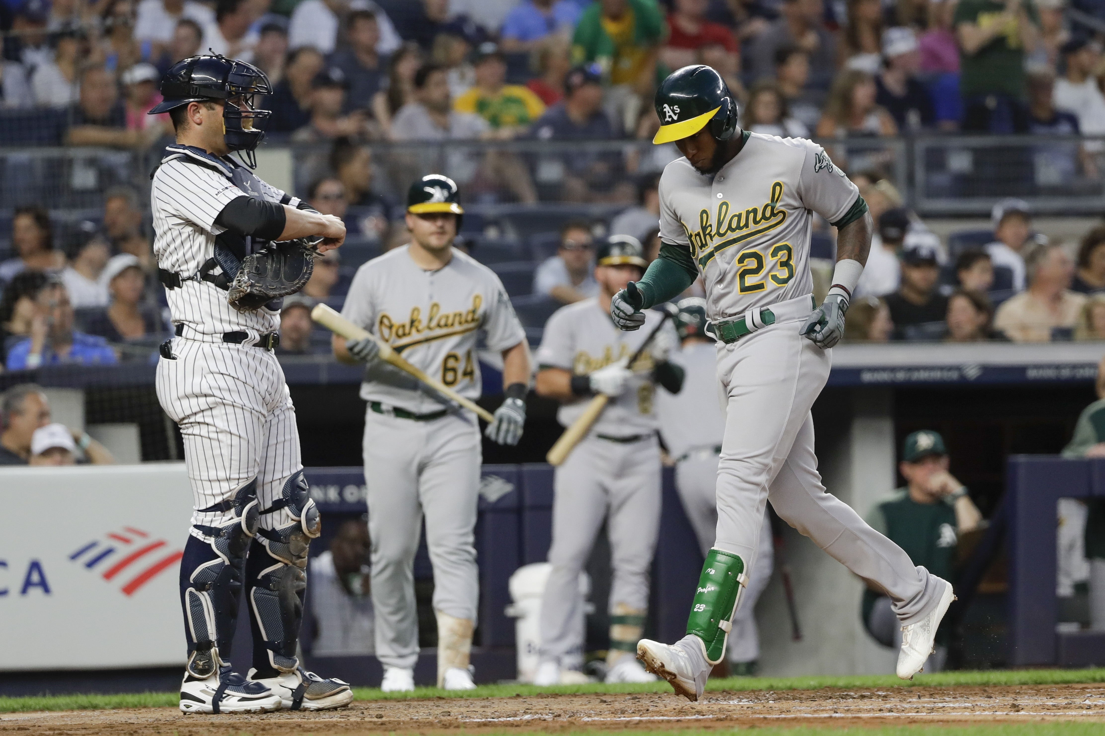 Profar leads Athletics to an 8-2 victory over the Yankees