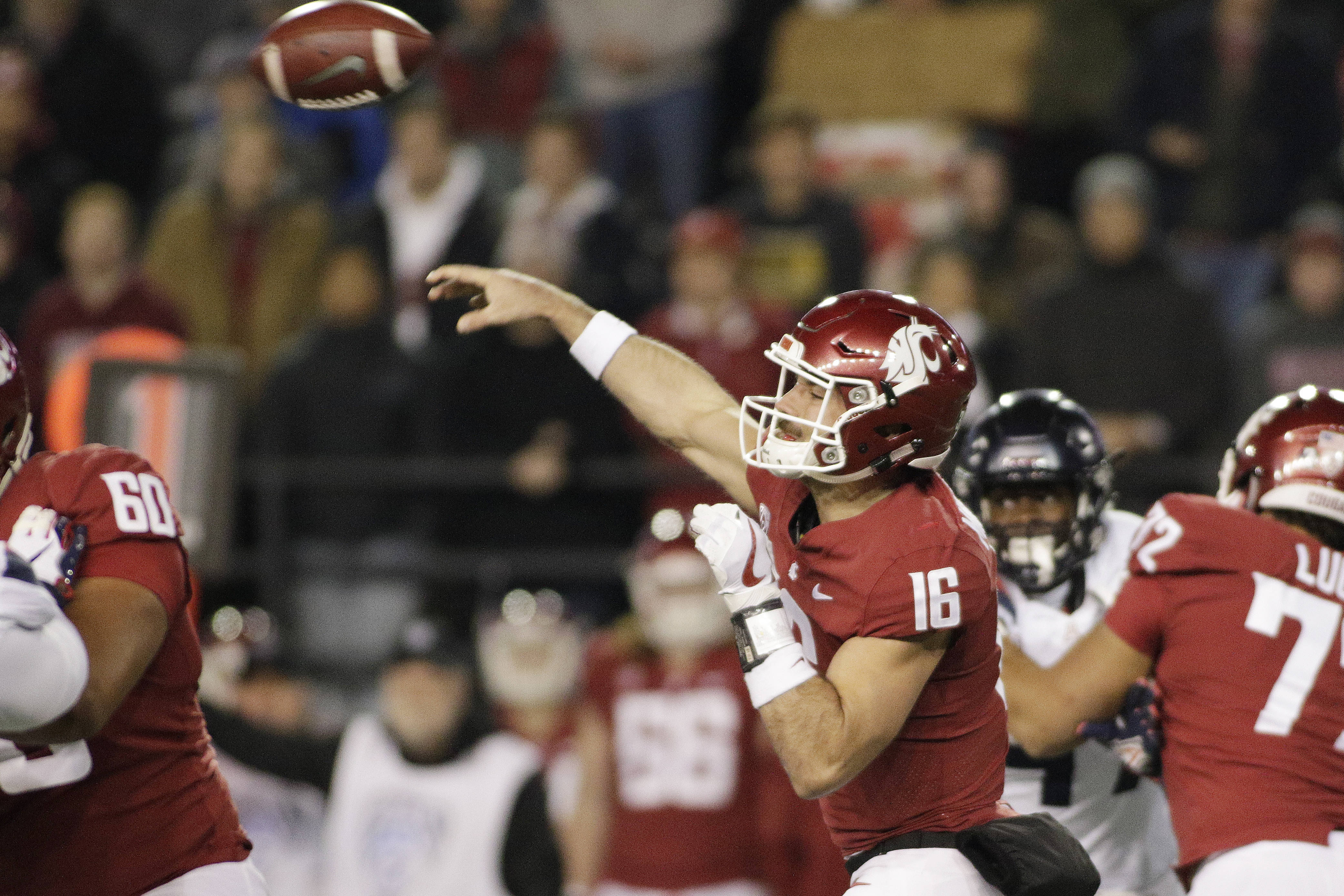 Minshew’s 7 TDs lead No. 8 Washington St over Arizona 69-28