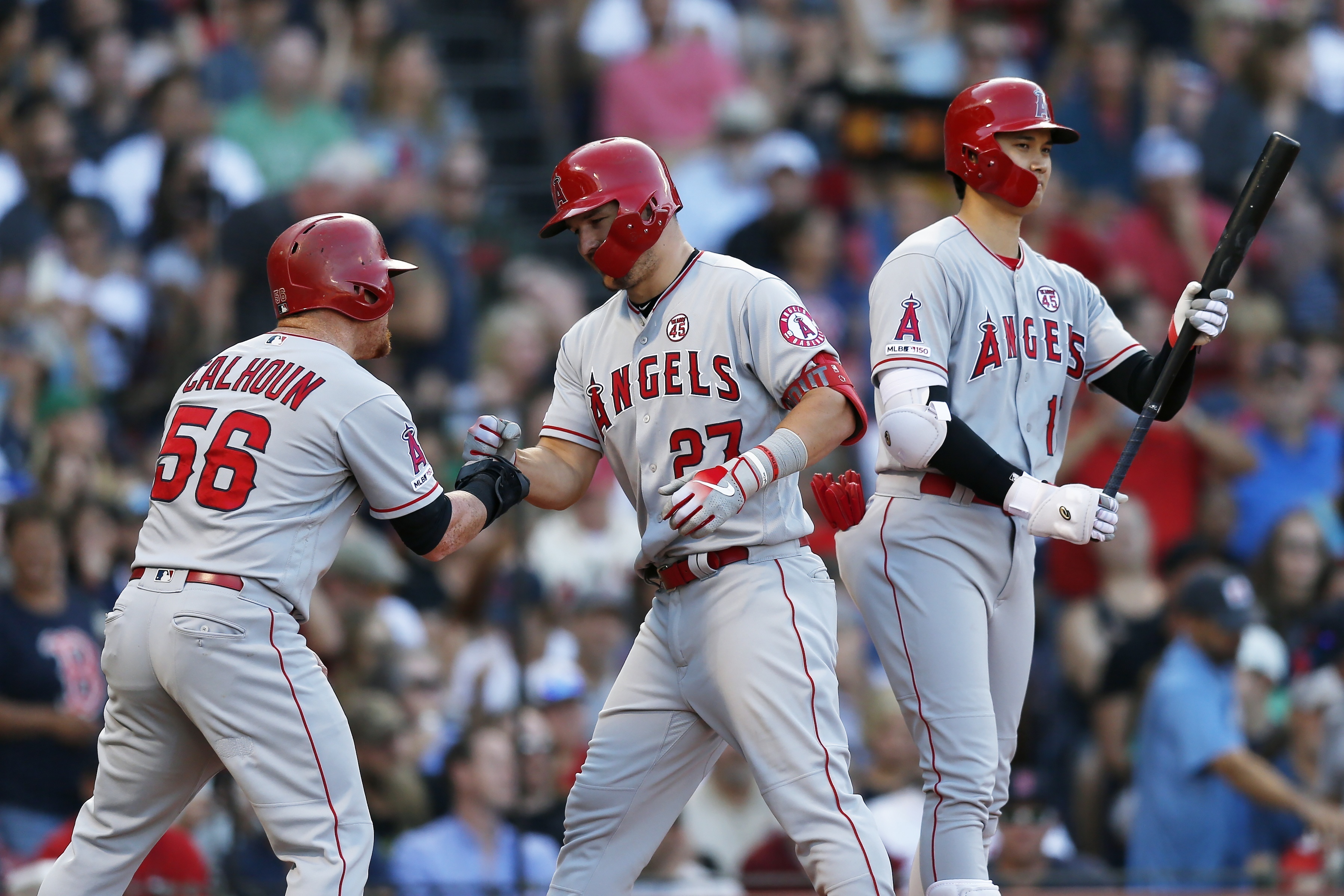 Trout hits 1st HR at Fenway, Angels rout Red Sox 12-4
