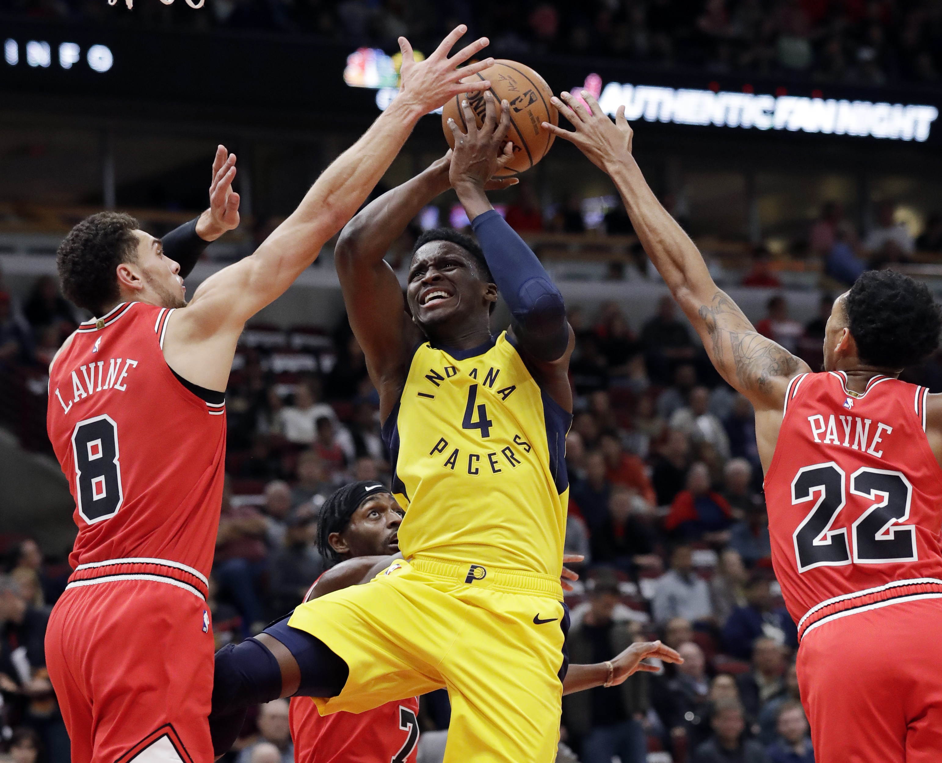 Oladipo leads balanced Pacers past Bulls 107-105