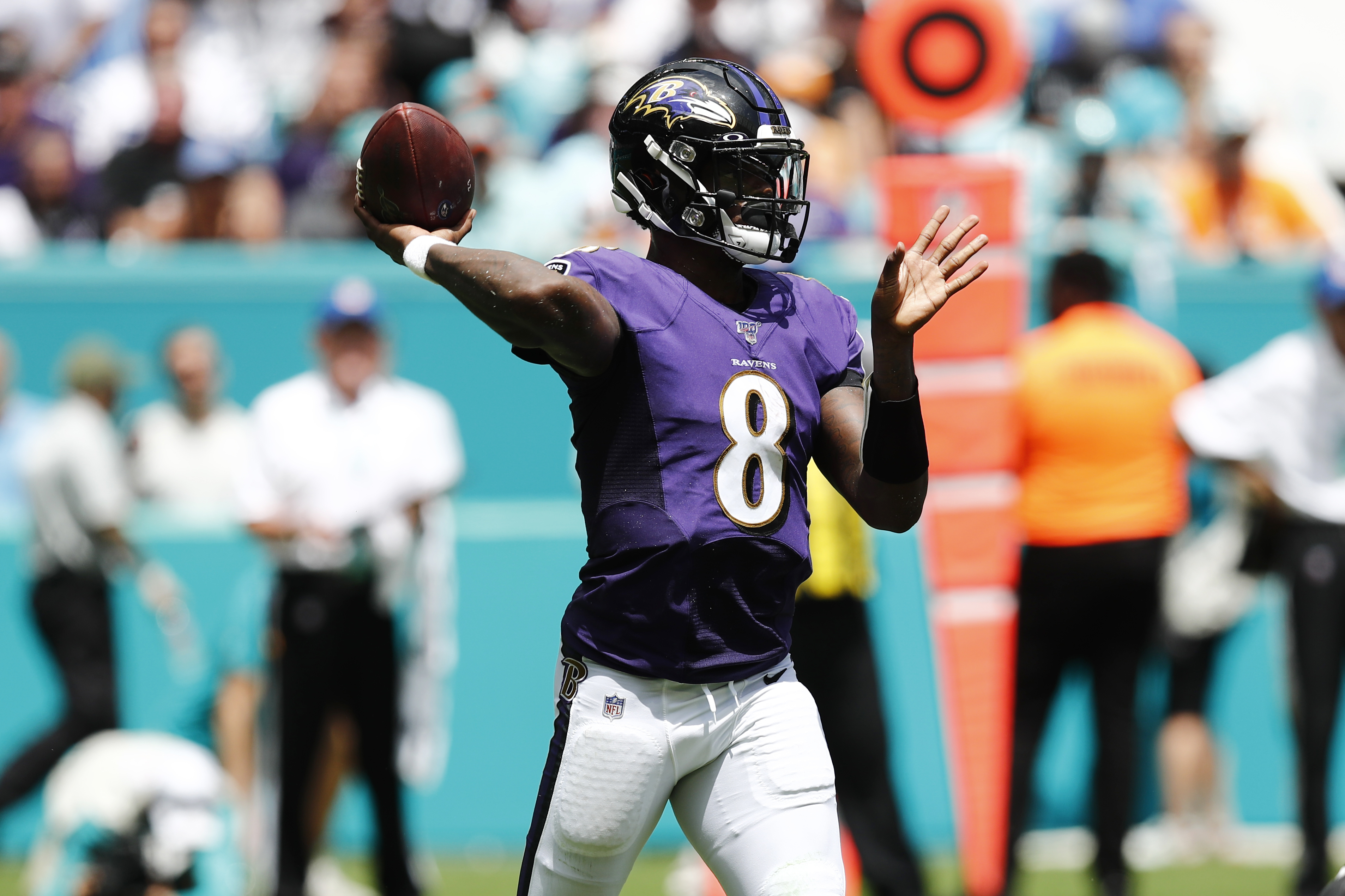 Jackson's 5 TD passes help Ravens drub Dolphins 59-10