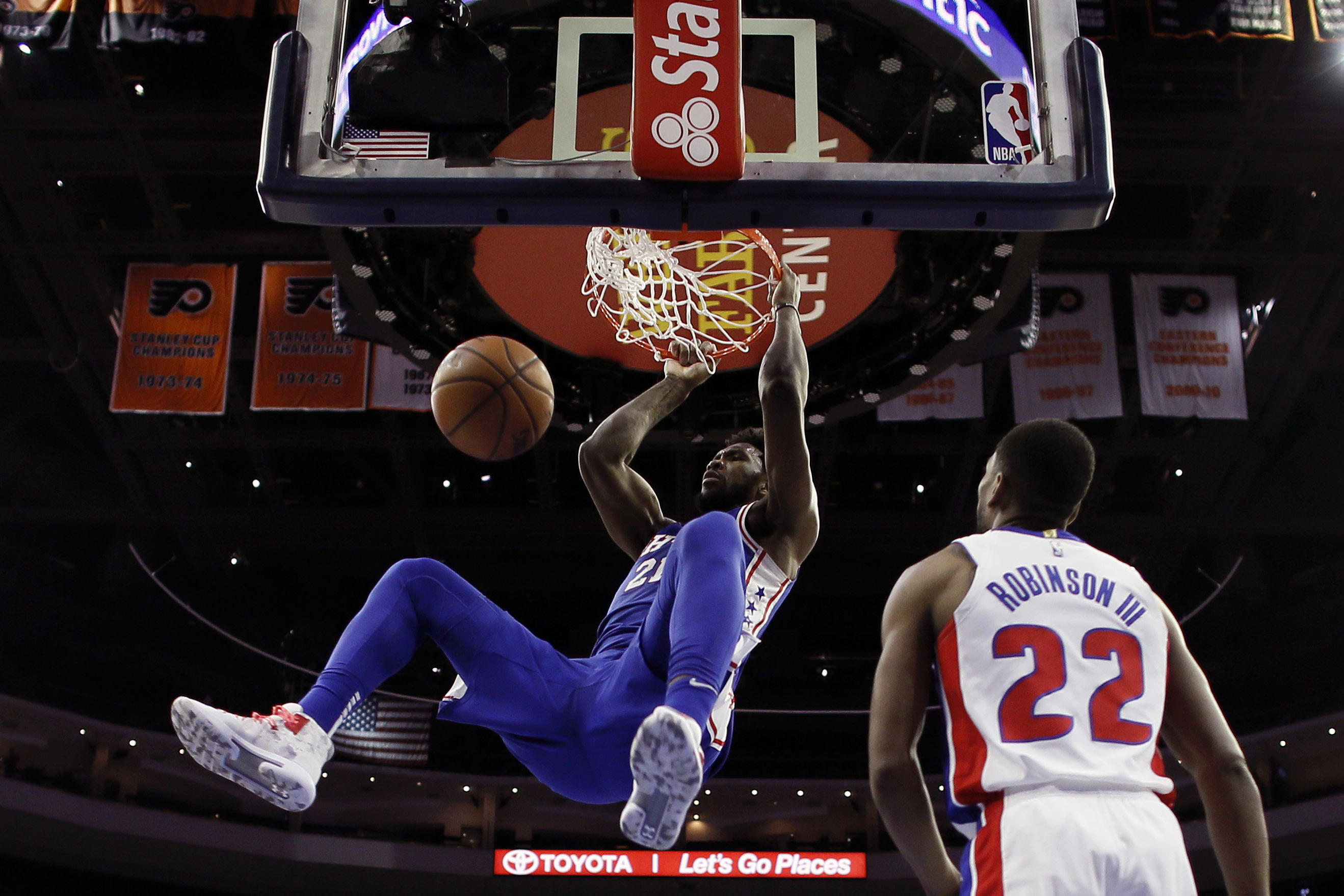 Embiid powers Sixers past slumping Pistons, 116-102