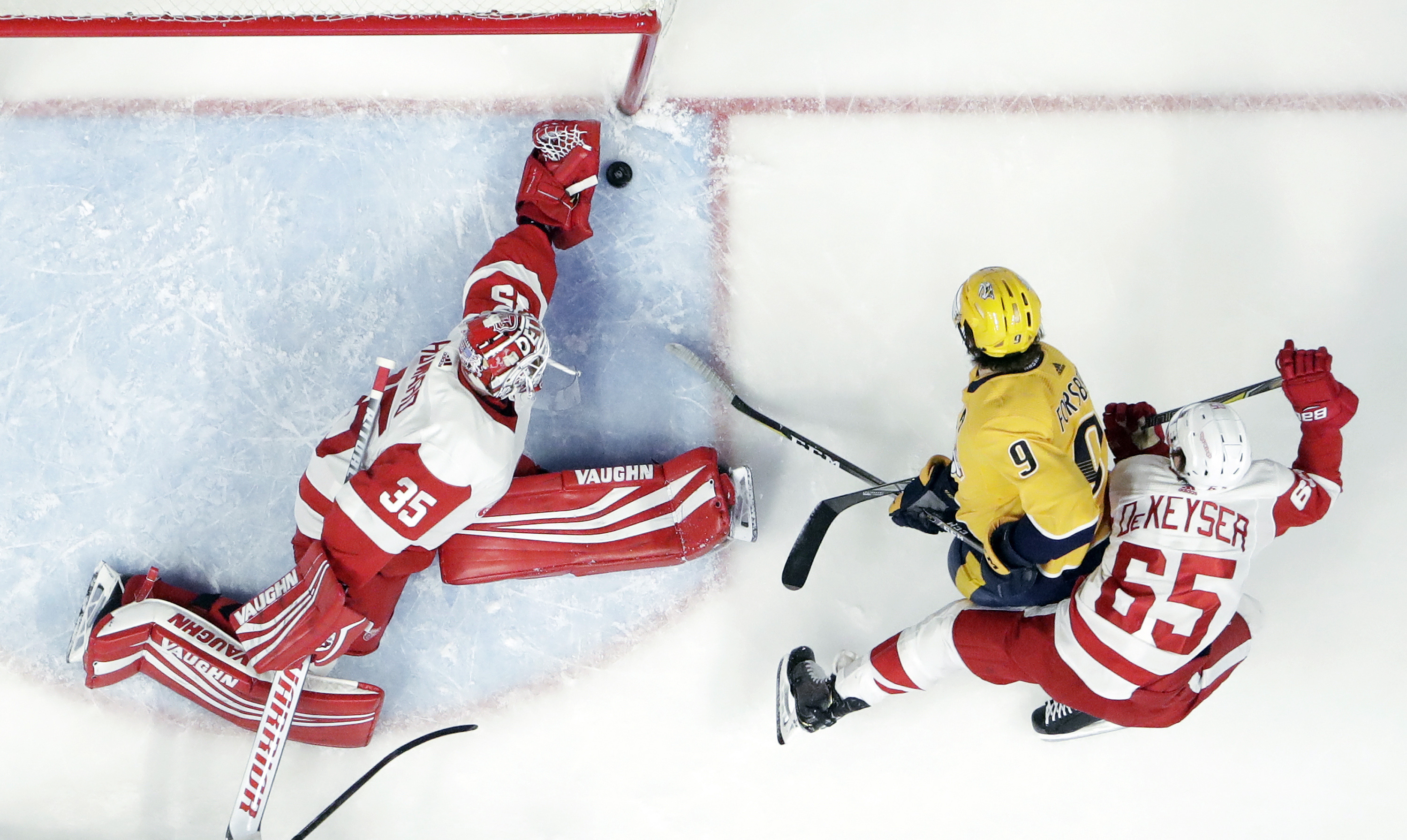 Struggling Red Wings snap 3-game skid beating Predators 3-2