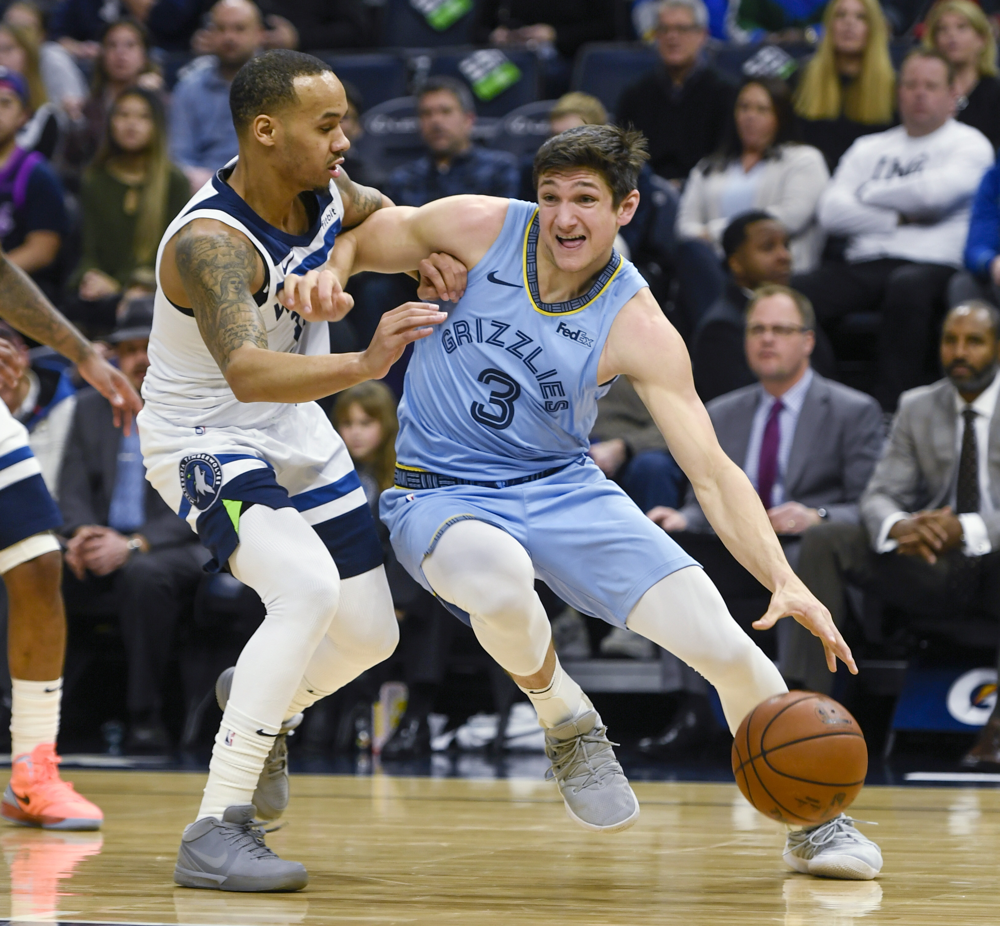 Brooks scores 26; short-handed Grizzlies beat Wolves 115-107