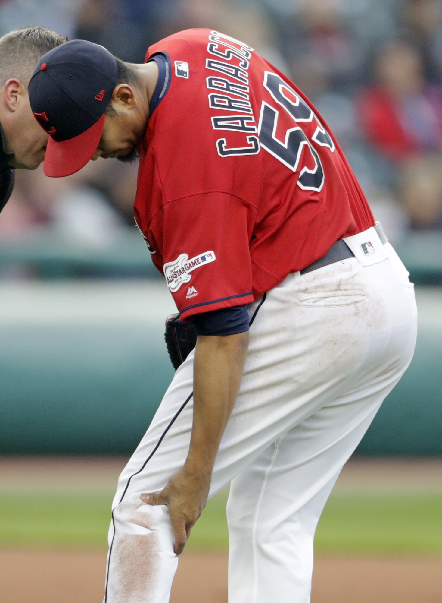 Indians’ Carrasco not expected to miss time with leg injury