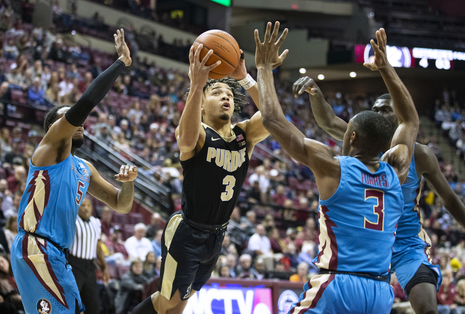 Forrest defense, late bucket lifts Florida St past Purdue