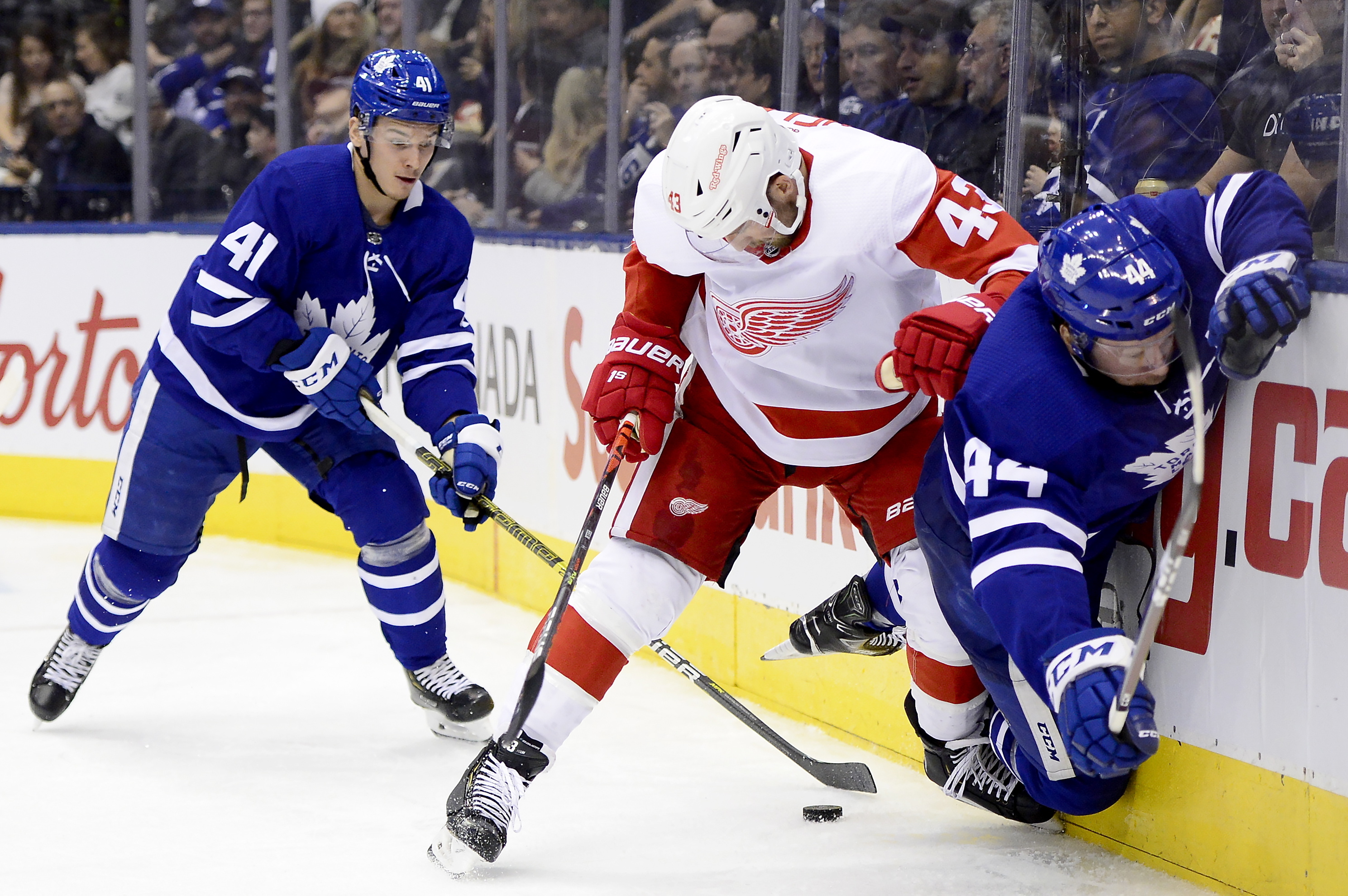 Hutchinson wins 1st, Maple Leafs beat Red Wings 4-1