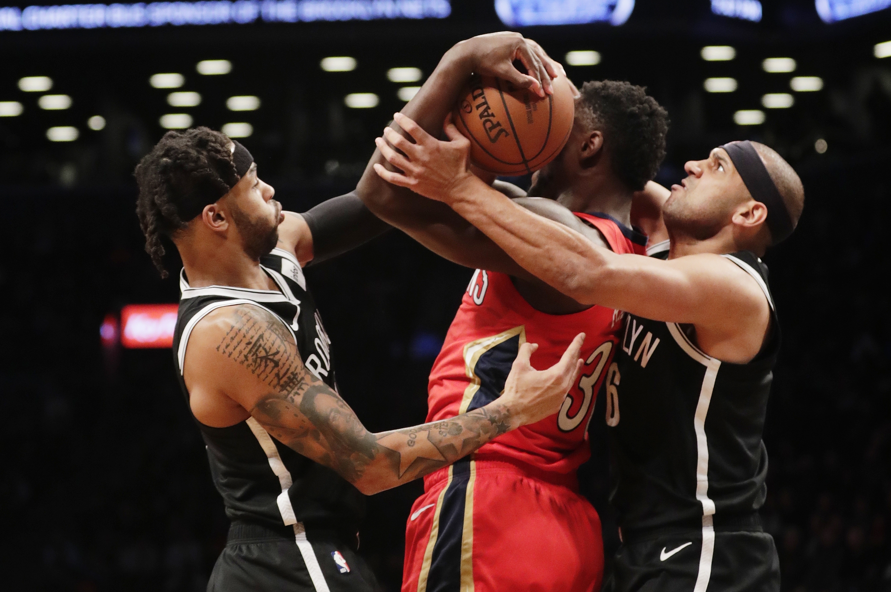 Nets build big lead, hold off Davis, Pelicans 126-121