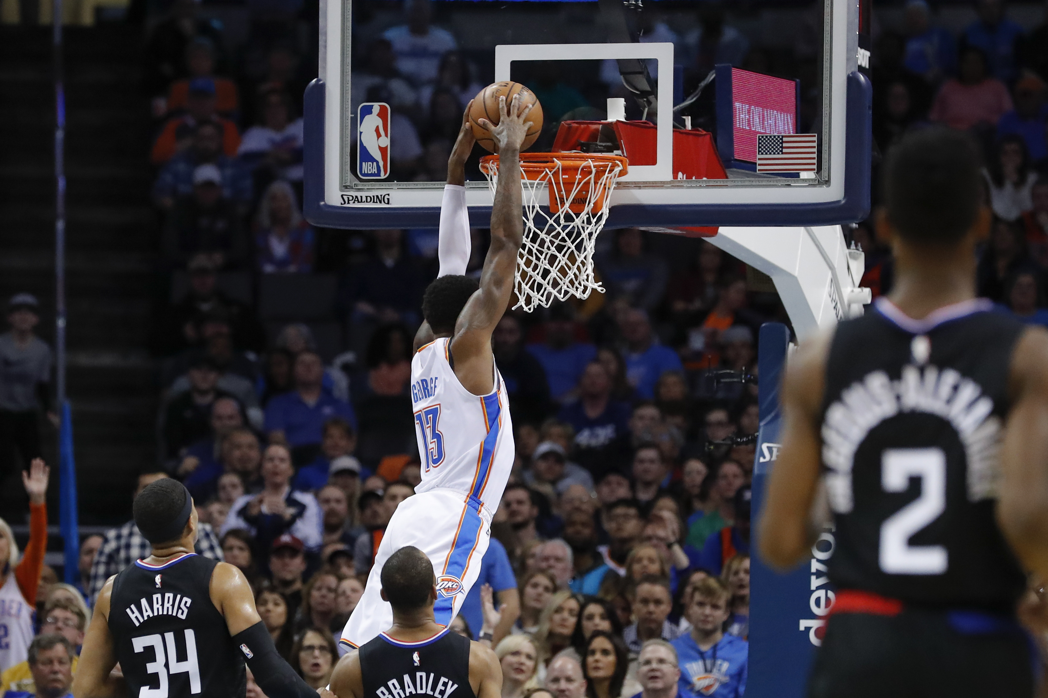 George scores 33 to help Thunder top Clippers 110-104