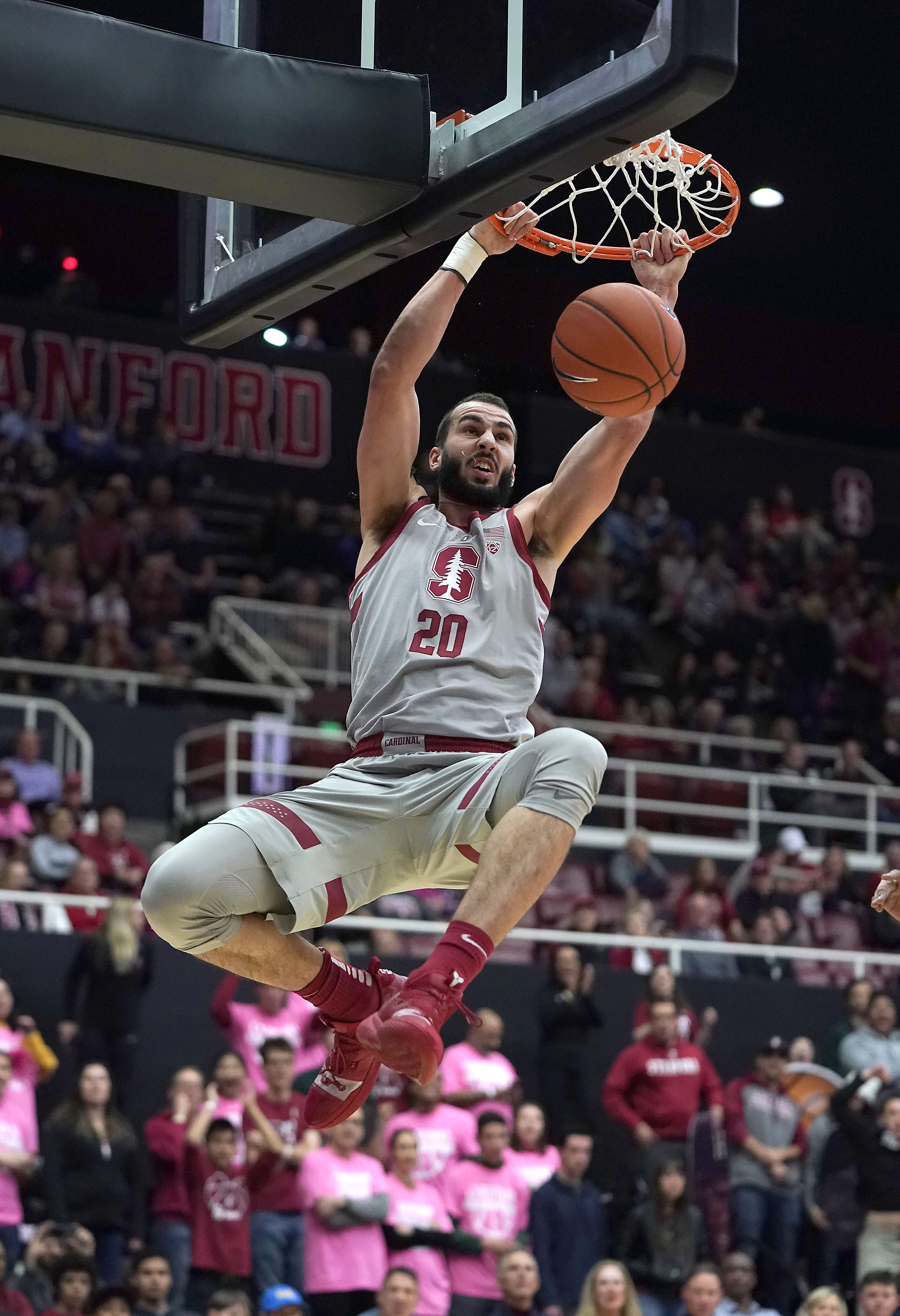 Sharma's double-double helps Stanford beat UCLA 104-80