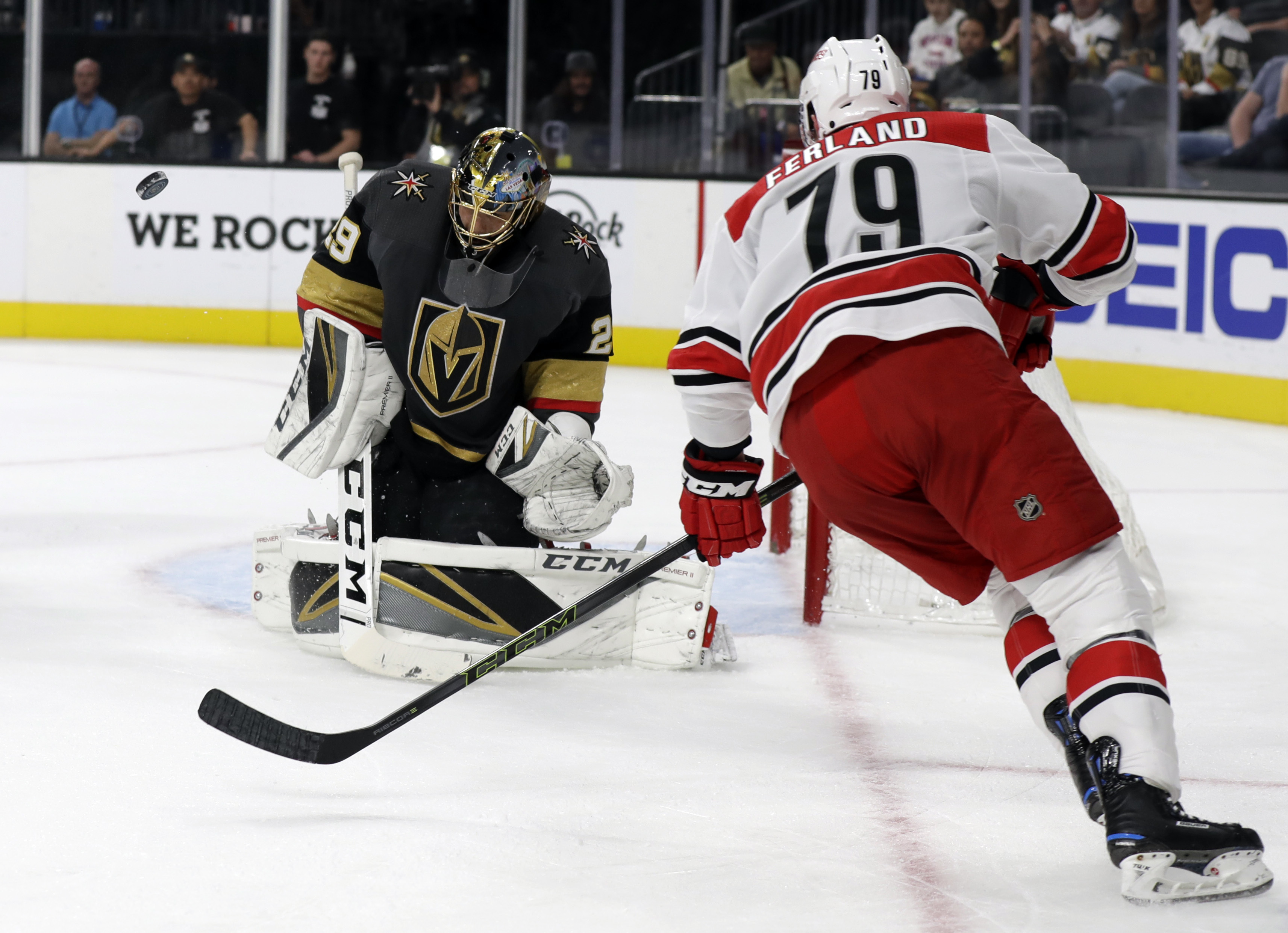 Fleury earns 50th career shutout, Vegas blanks Carolina 3-0