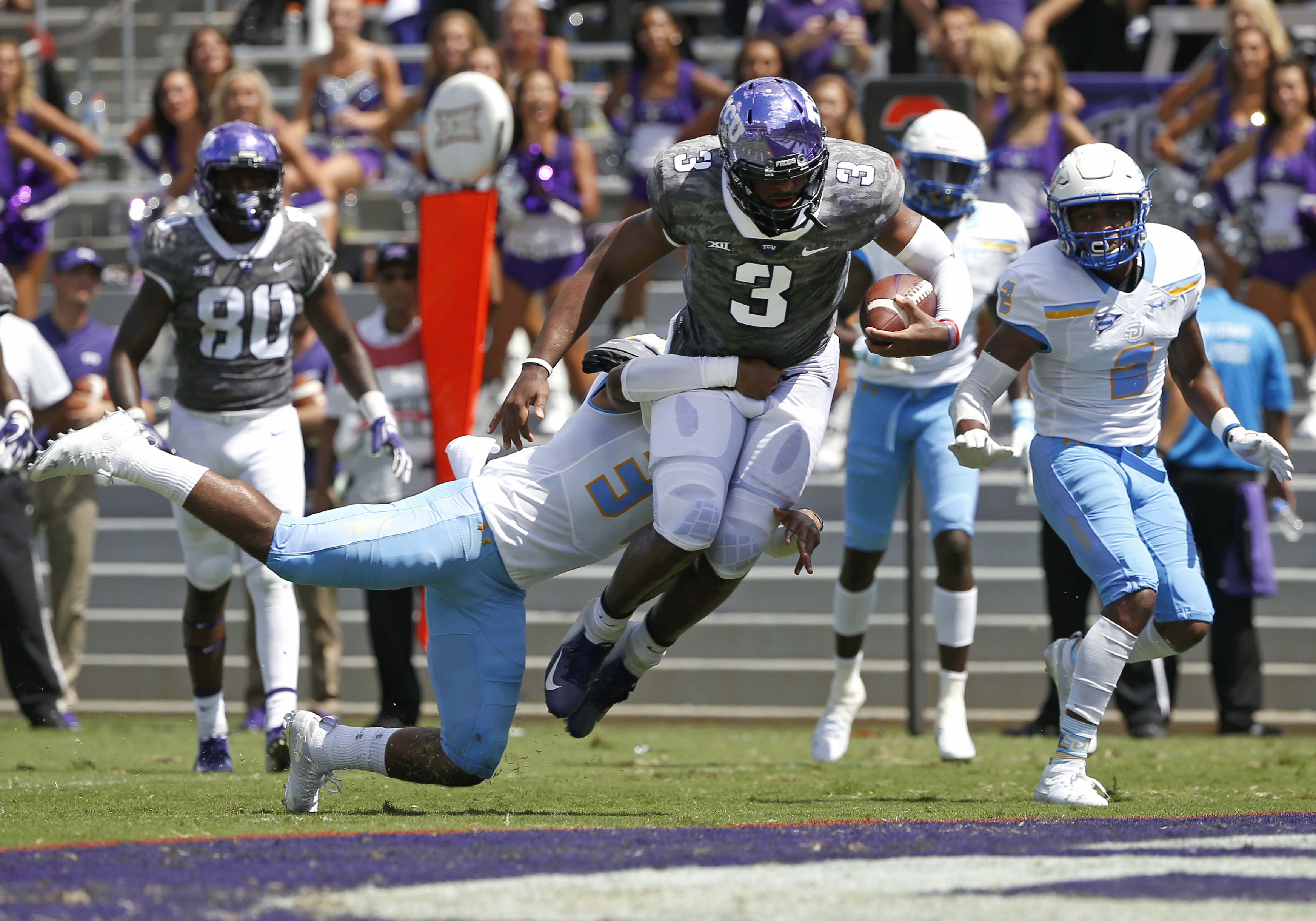 Robinson 5 TDs for No. 16 TCU in 55-7 win over Southern U