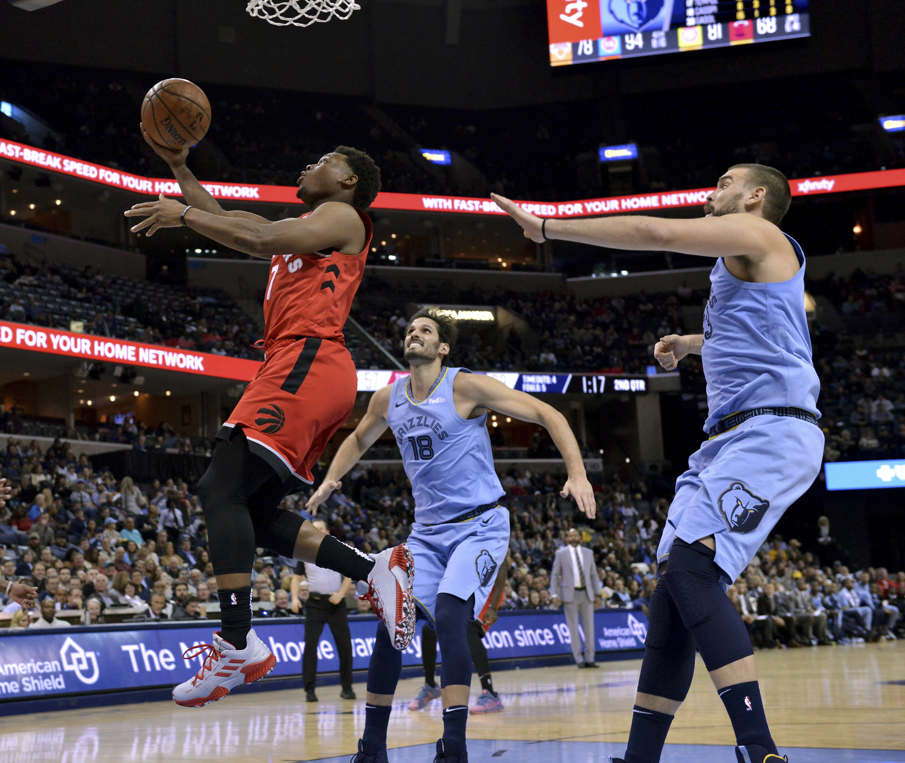 Lowry, VanVleet lead Raptors to 122-114 win over Grizzlies