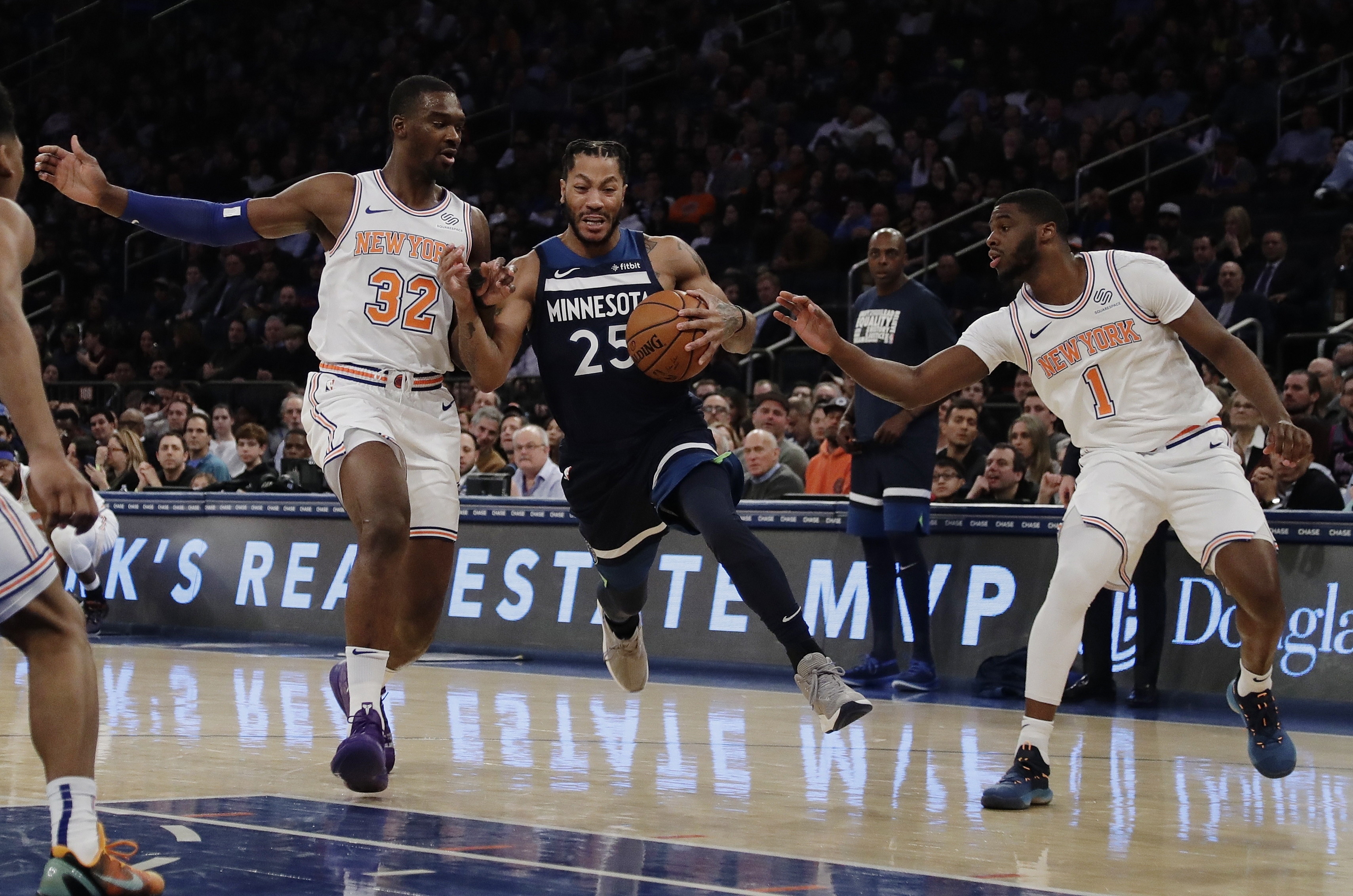 Wolves overcome Towns’ first absence, beat Knicks 115-104