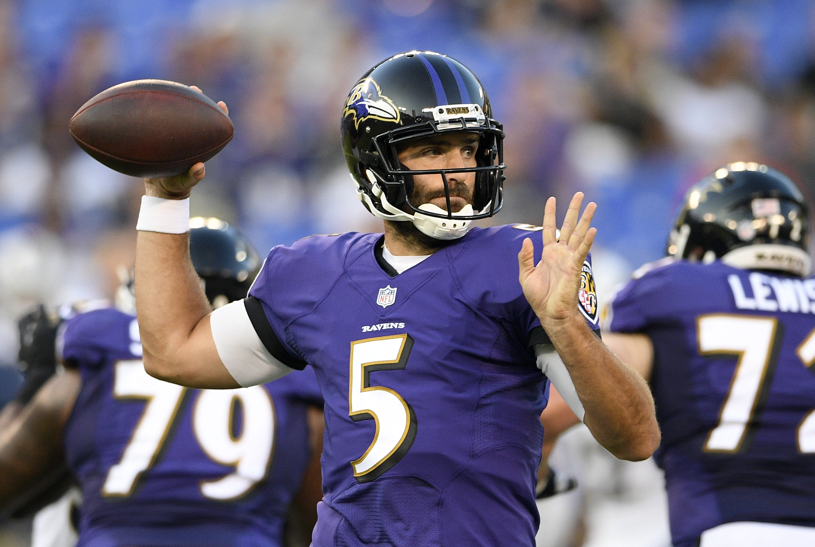 Flacco, Jackson lead TD drives as Ravens beat Rams 33-7