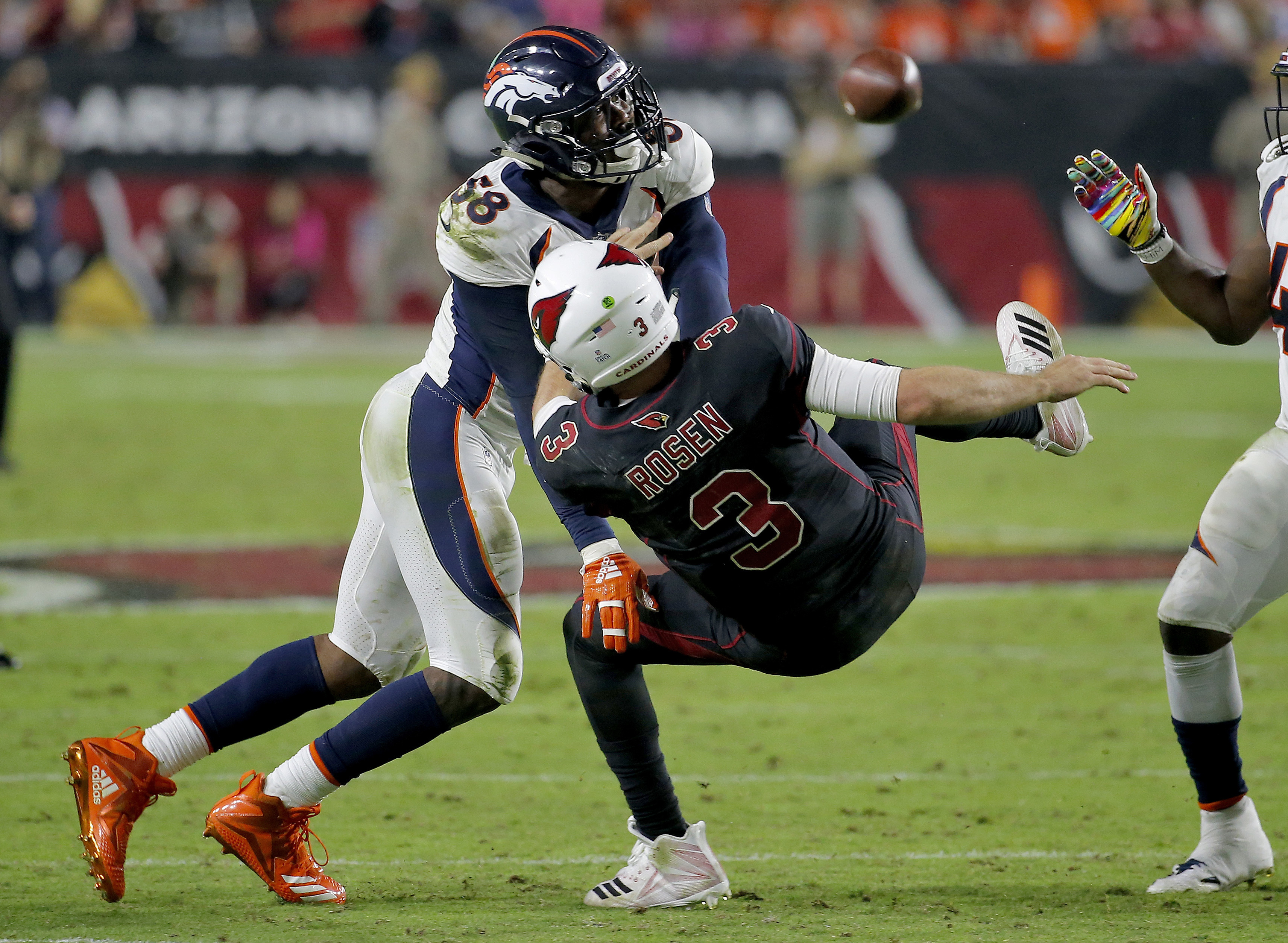 Lots of Broncos fans on hand to watch rout of Cardinals