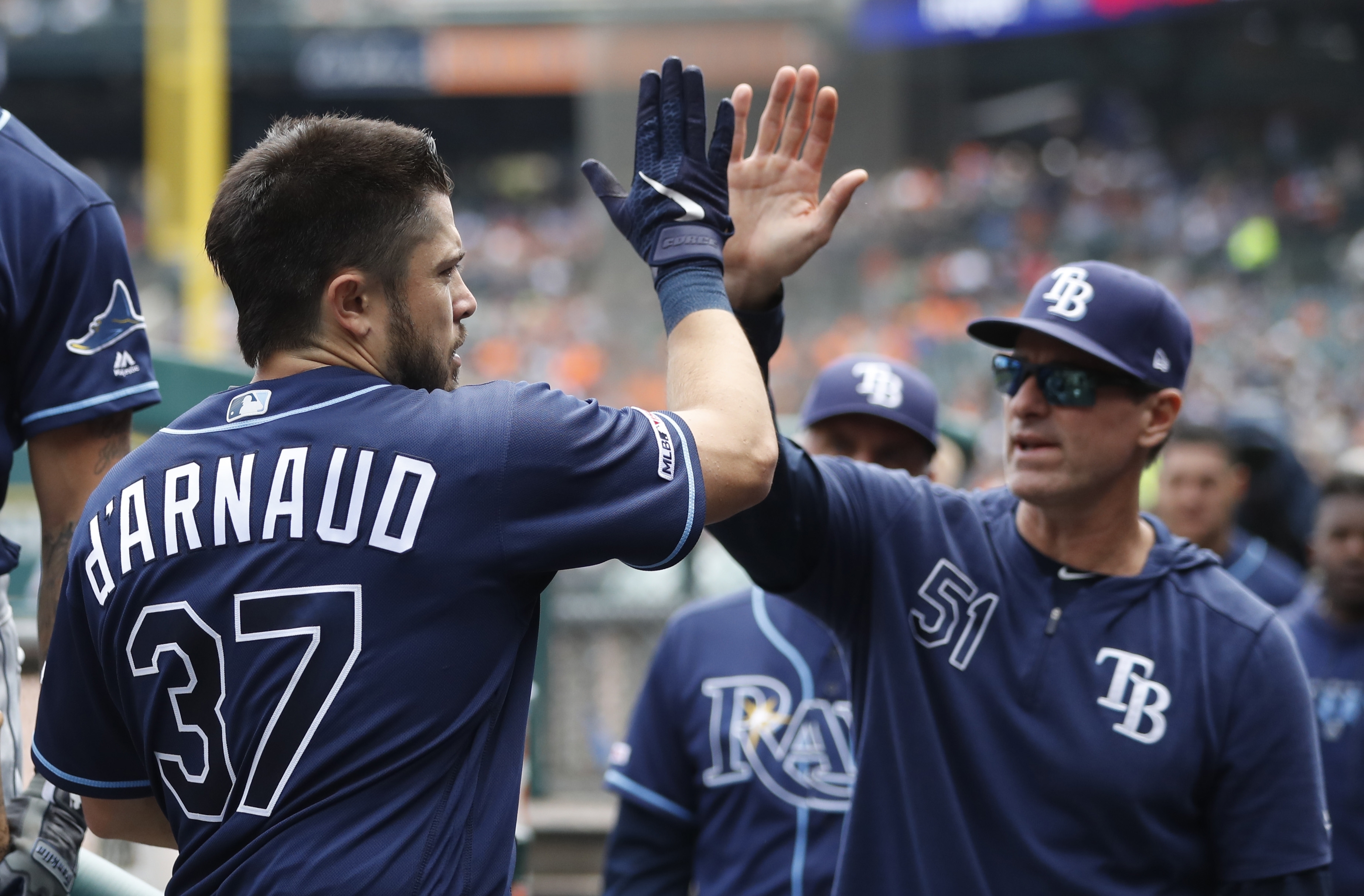 D’Arnaud homers twice, leads Rays to 6-1 win over Tigers